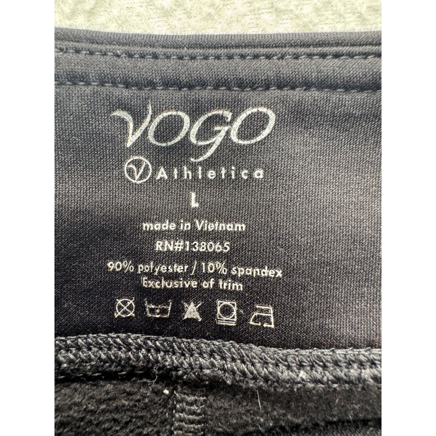 Vogo Athletica Black Stretch Leggings L Polyester Spandex Activewear #9658