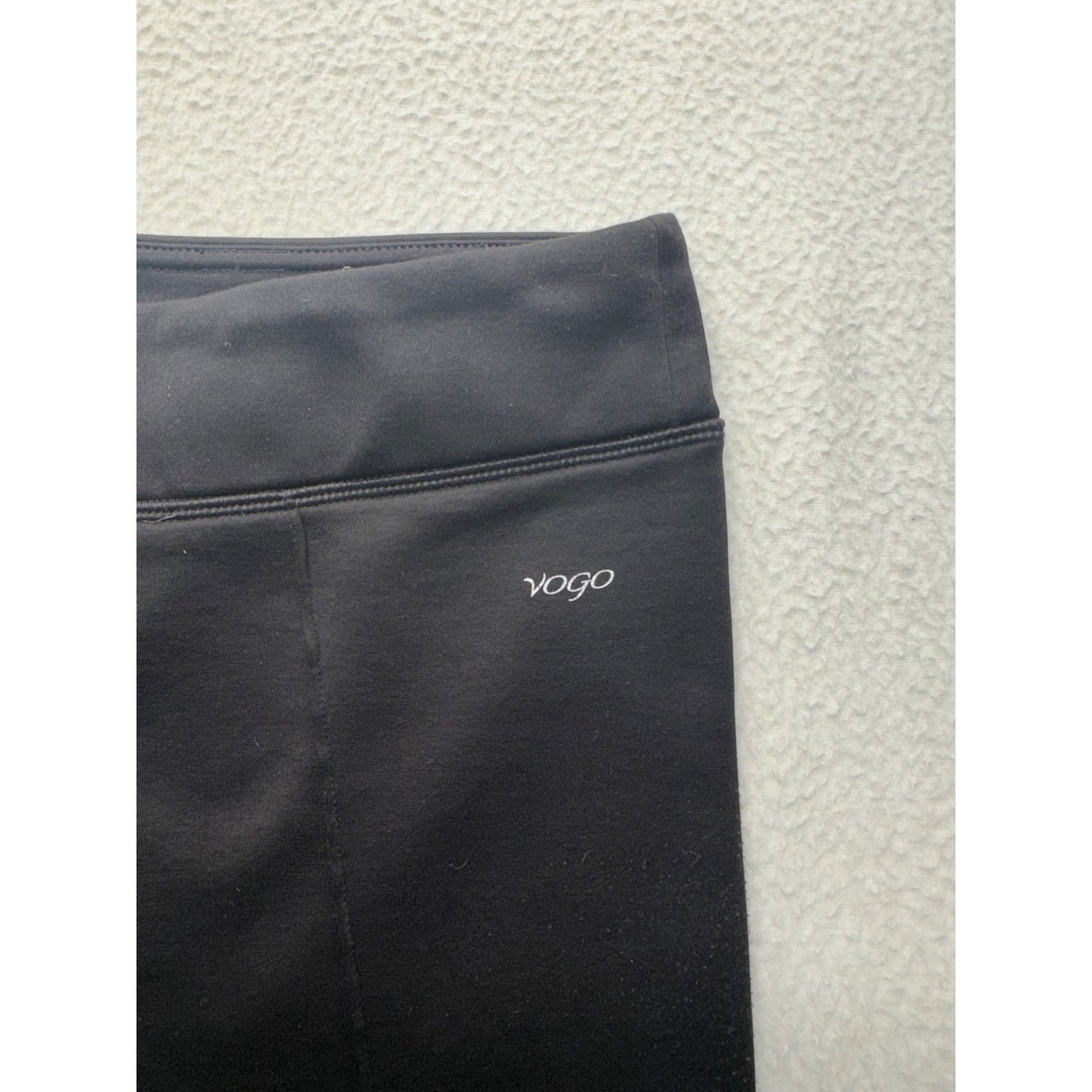 Vogo Athletica Black Stretch Leggings L Polyester Spandex Activewear #9658