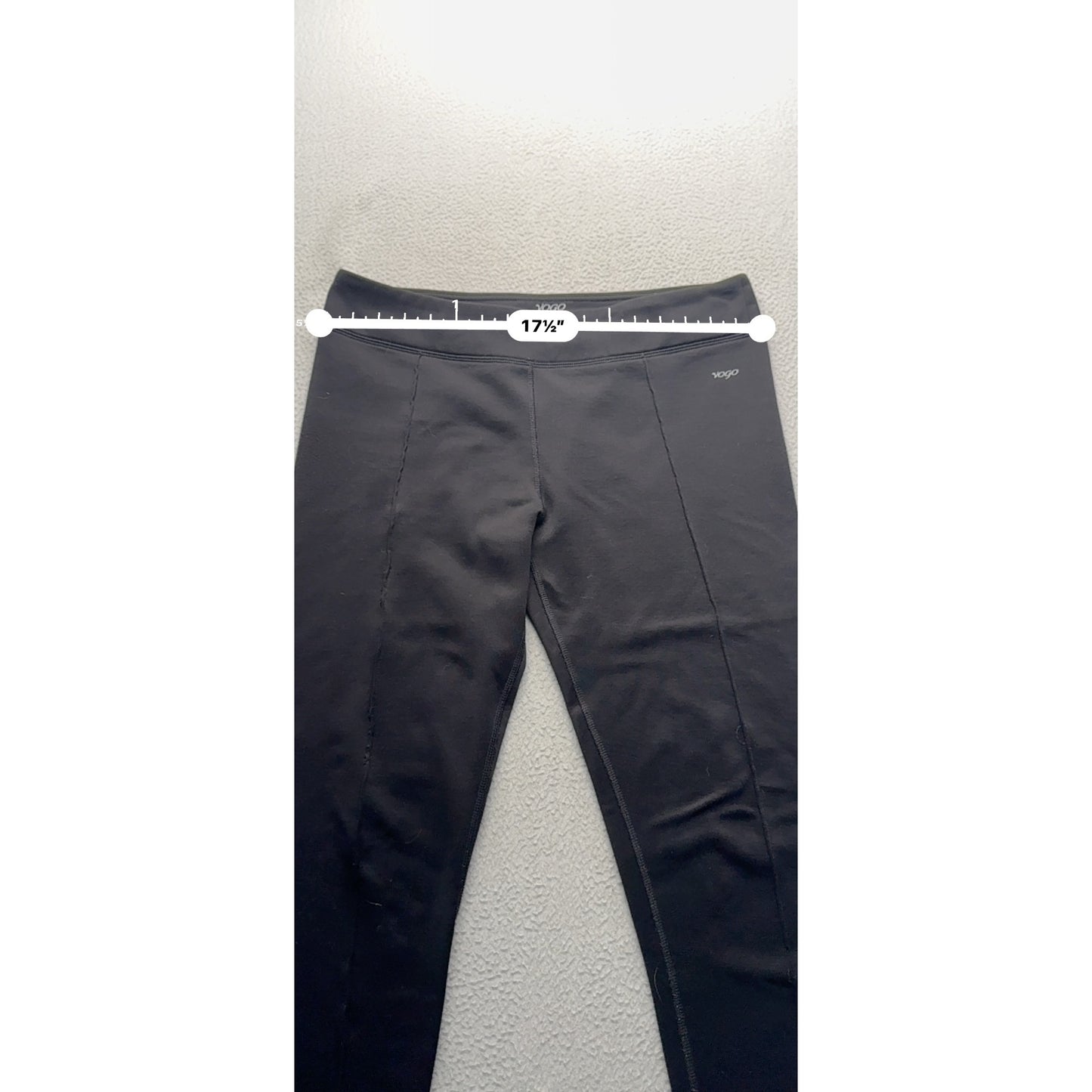 Vogo Athletica Black Stretch Leggings L Polyester Spandex Activewear #9658