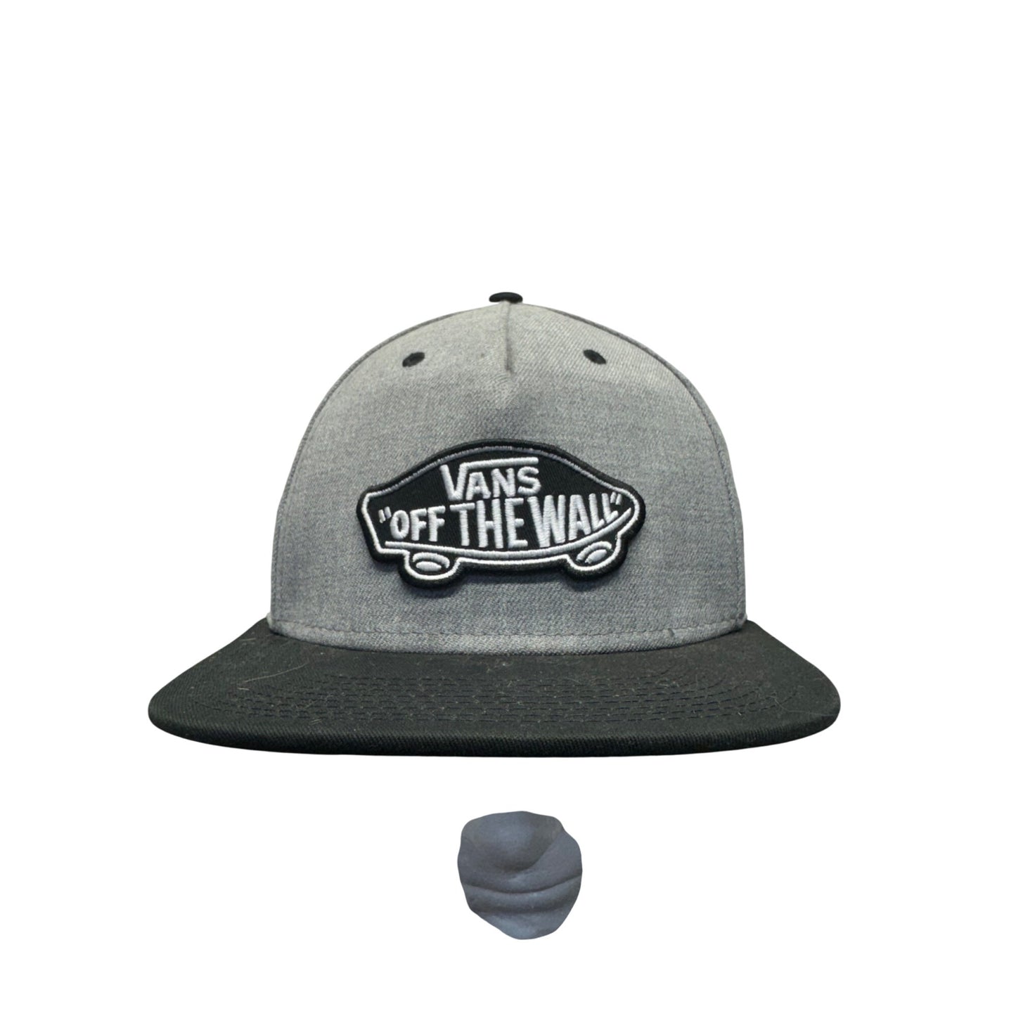 Vans Gray & Black Snapback Hat With "Off The Wall" Logo One Size Fits All #9699