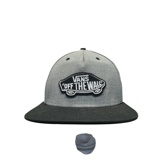 Vans Gray & Black Snapback Hat With "Off The Wall" Logo One Size Fits All #9699