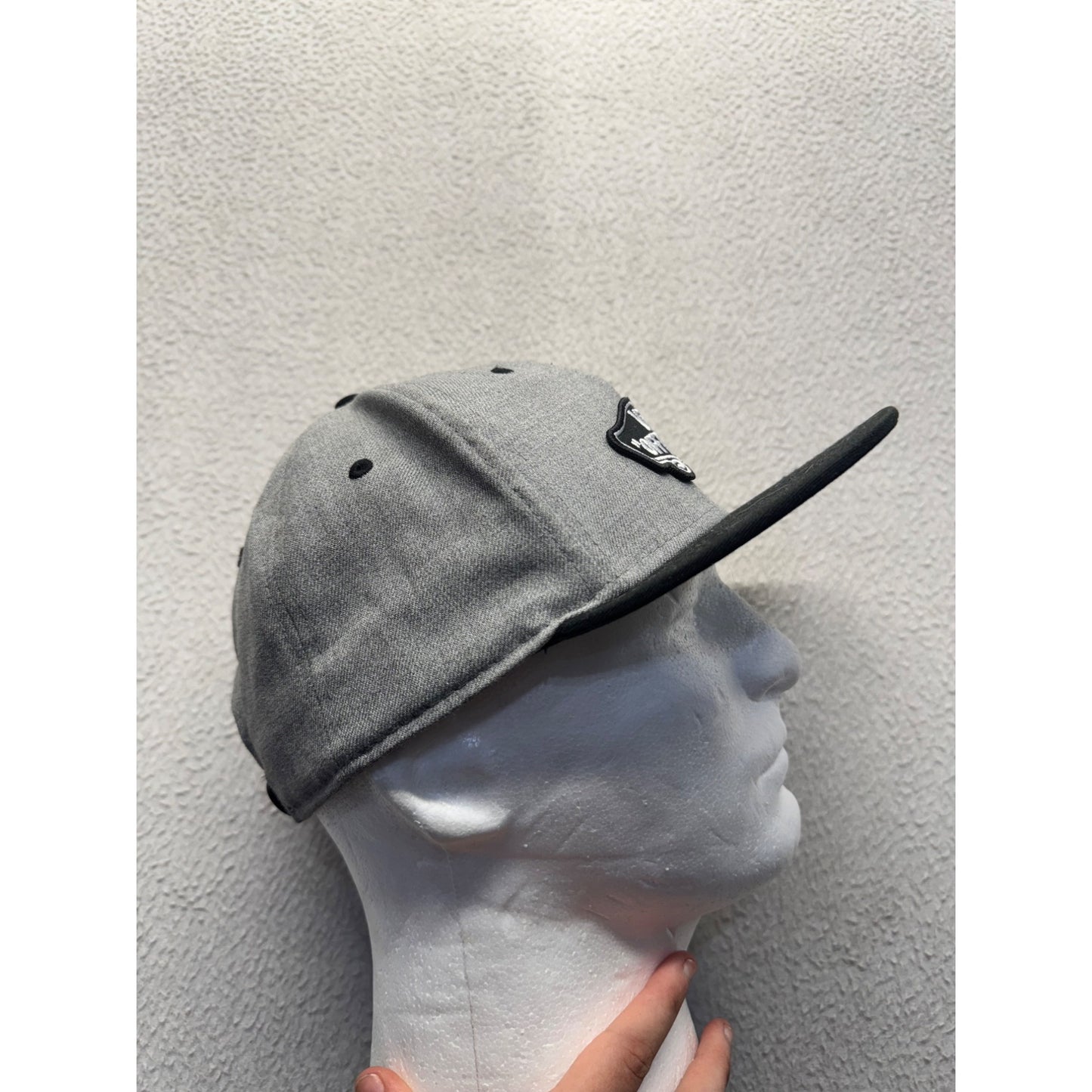 Vans Gray & Black Snapback Hat With "Off The Wall" Logo One Size Fits All #9699