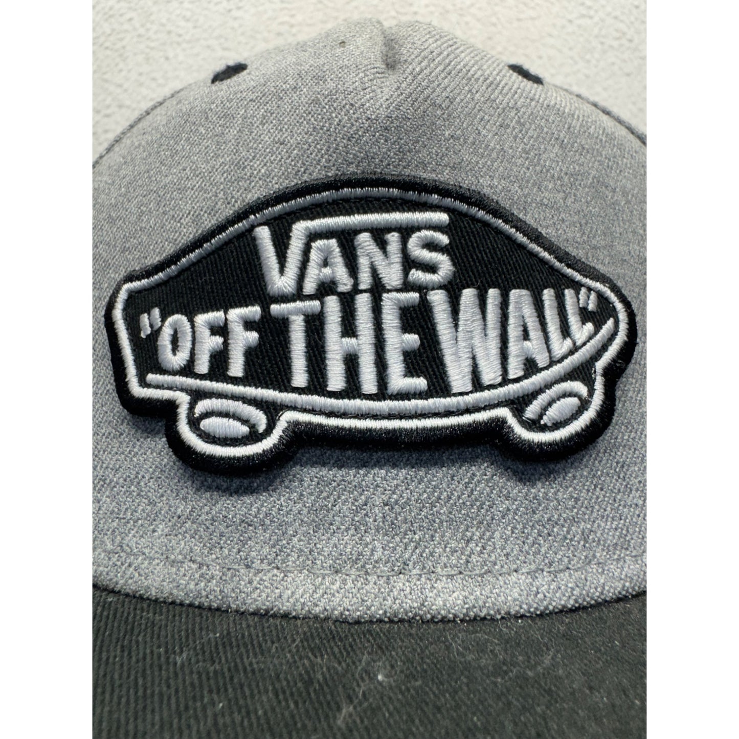 Vans Gray & Black Snapback Hat With "Off The Wall" Logo One Size Fits All #9699