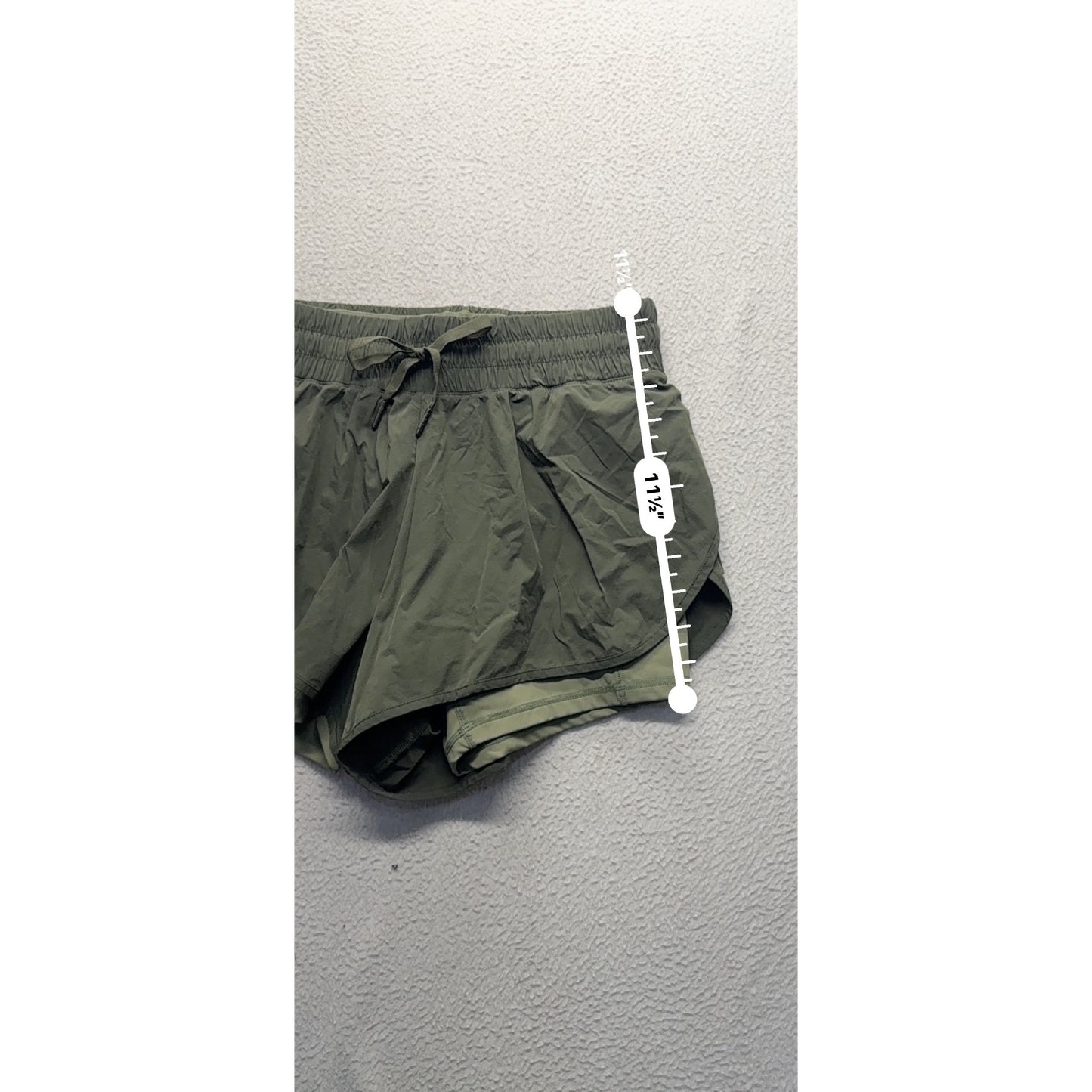 Adoddos Green Active Running Shorts With Liner Elastic Waist Drawstring M #9656