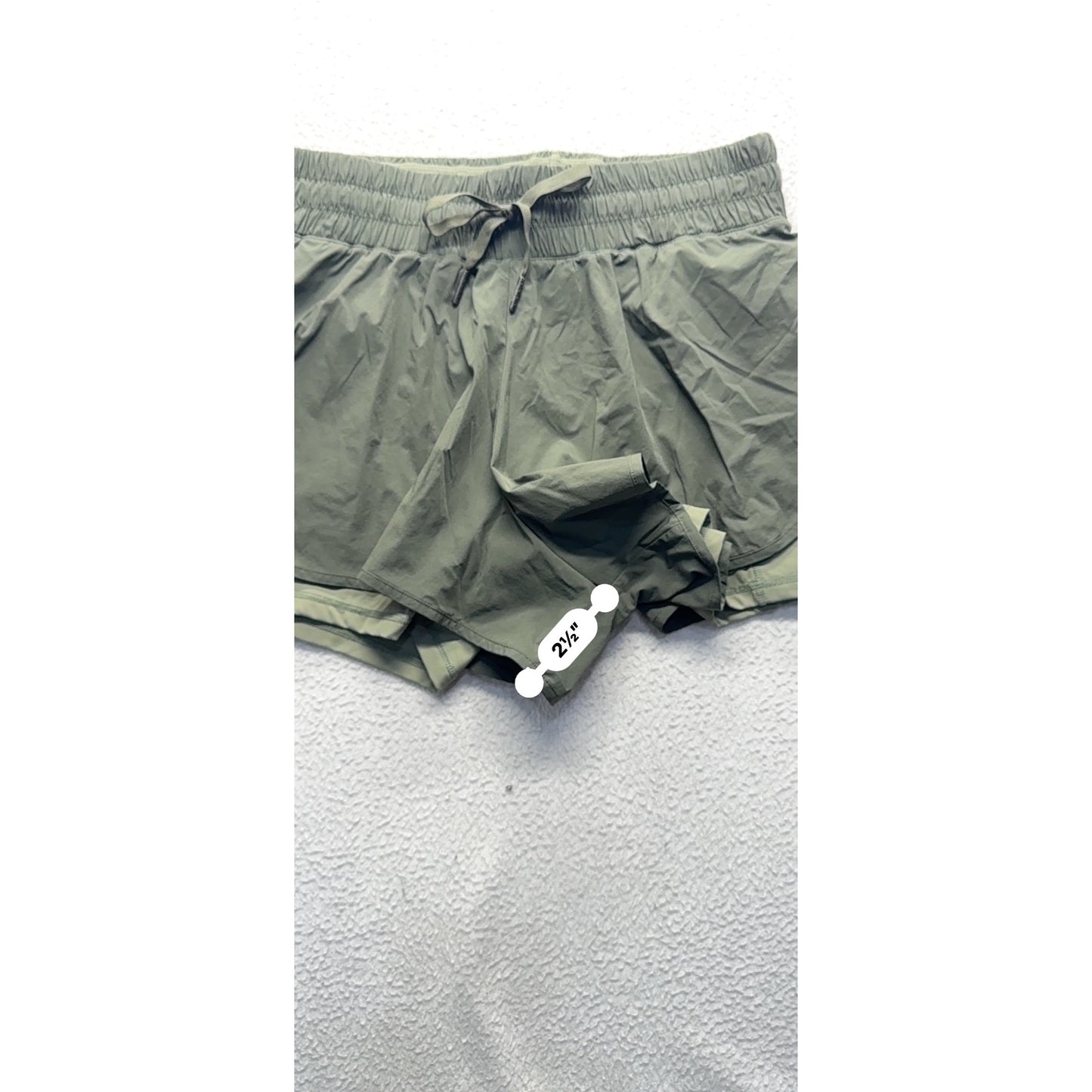 Adoddos Green Active Running Shorts With Liner Elastic Waist Drawstring M #9656