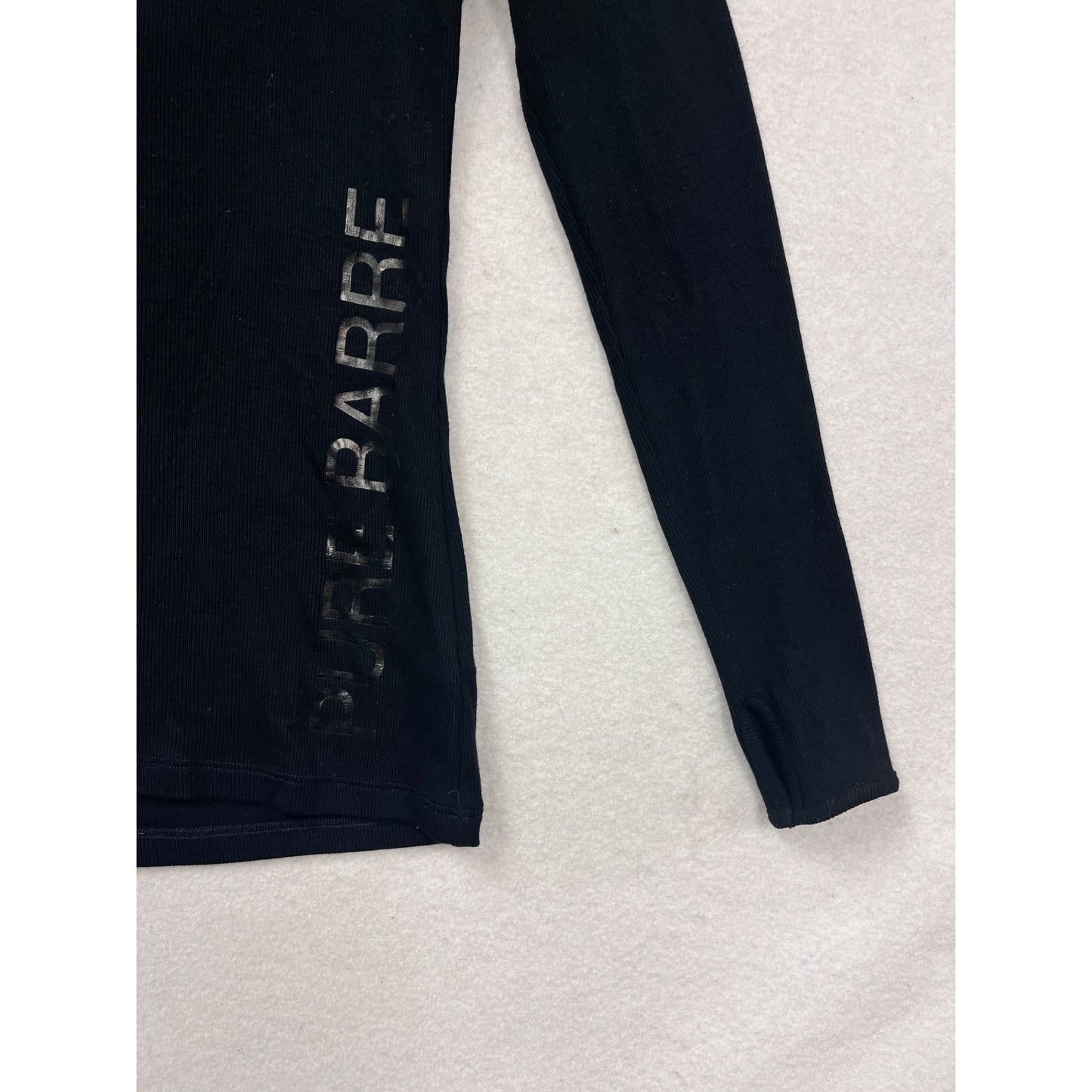 Pure Barre XS Black Long Sleeve Hooded Top #958A