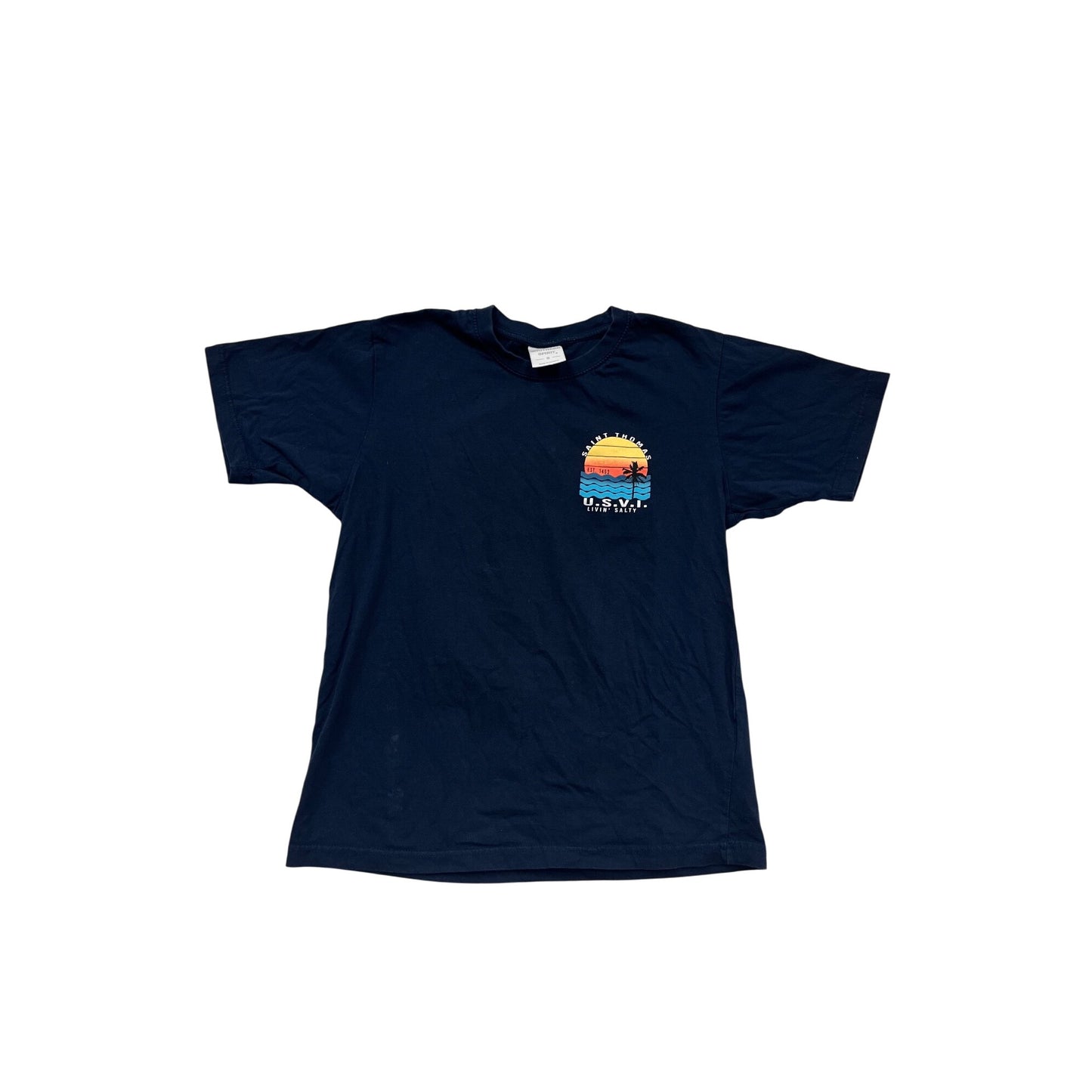 Saint Thomas U.S.V.I. Navy T-Shirt Small By Southern Spirit #981A