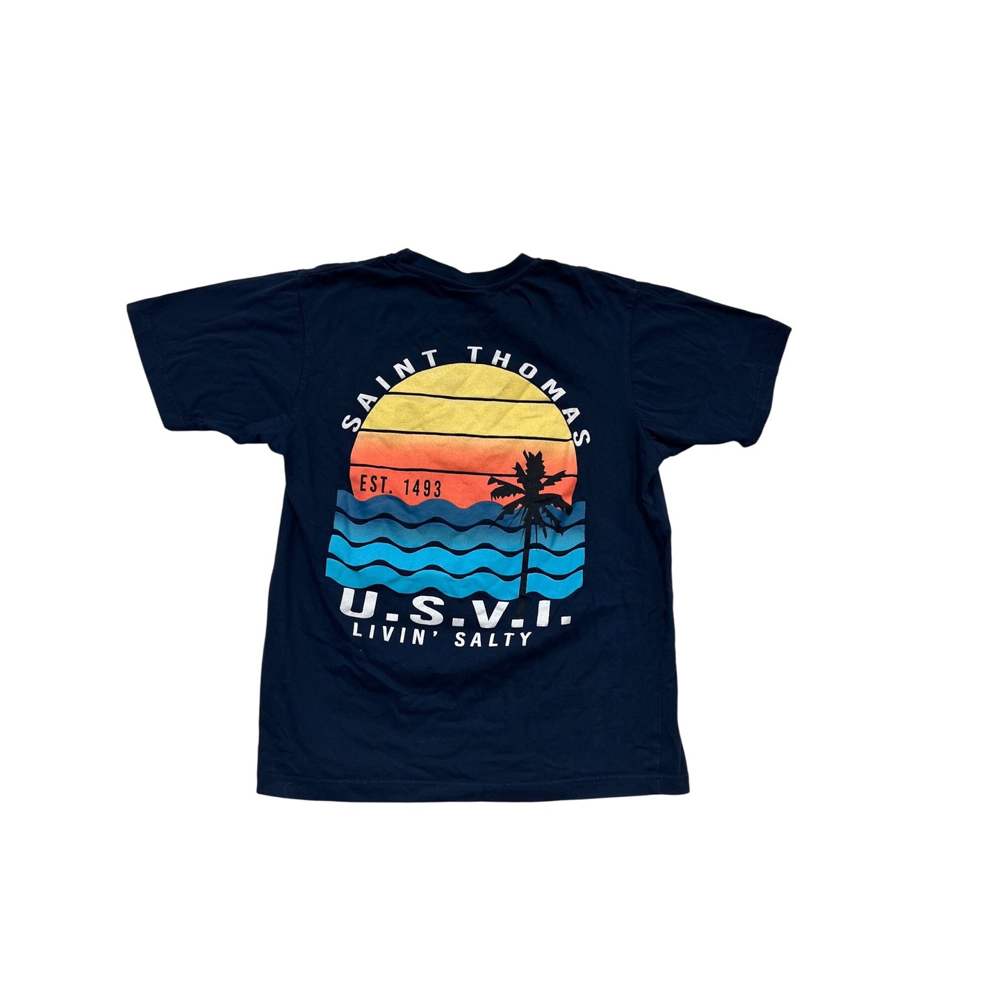 Saint Thomas U.S.V.I. Navy T-Shirt Small By Southern Spirit #981A