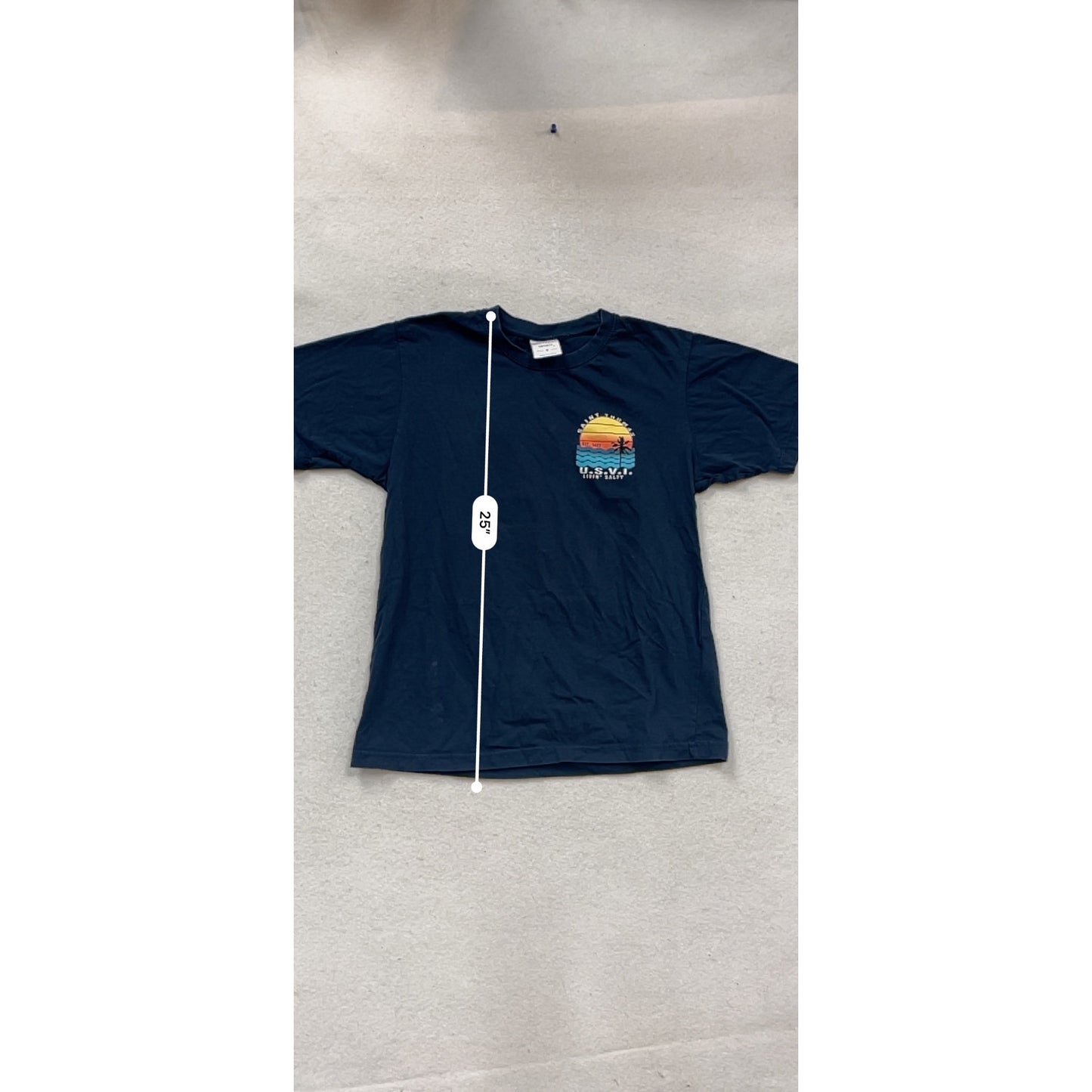 Saint Thomas U.S.V.I. Navy T-Shirt Small By Southern Spirit #981A