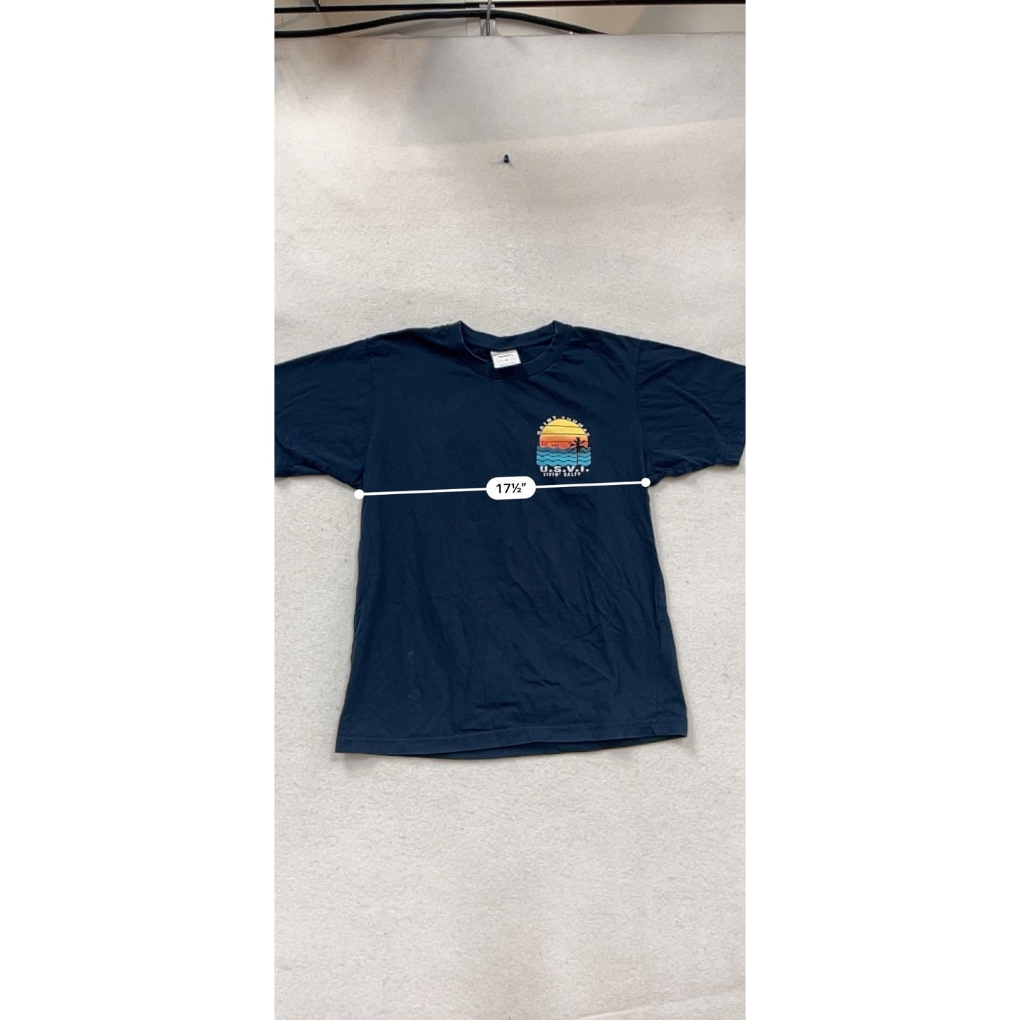 Saint Thomas U.S.V.I. Navy T-Shirt Small By Southern Spirit #981A