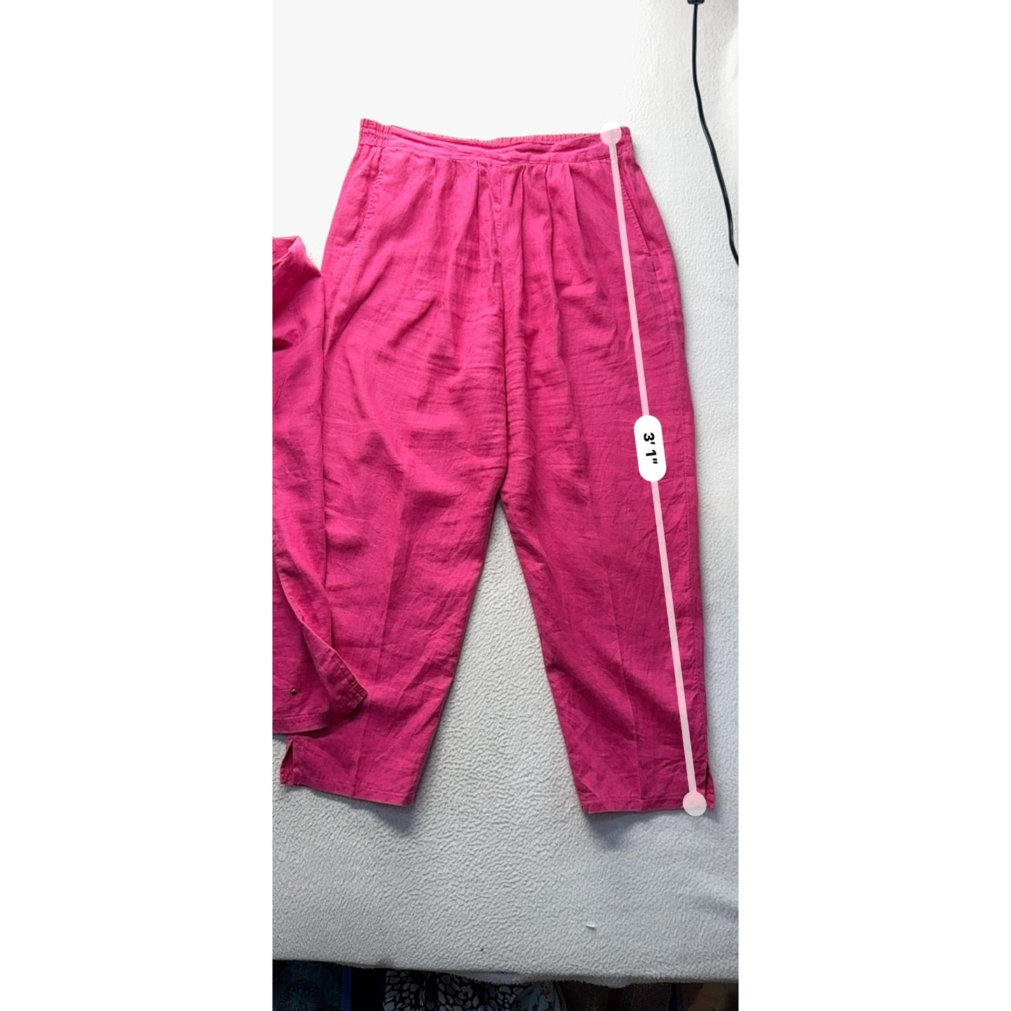 Bright Pink Studded Short Sleeve Lounge Set With Elastic Waist #56B