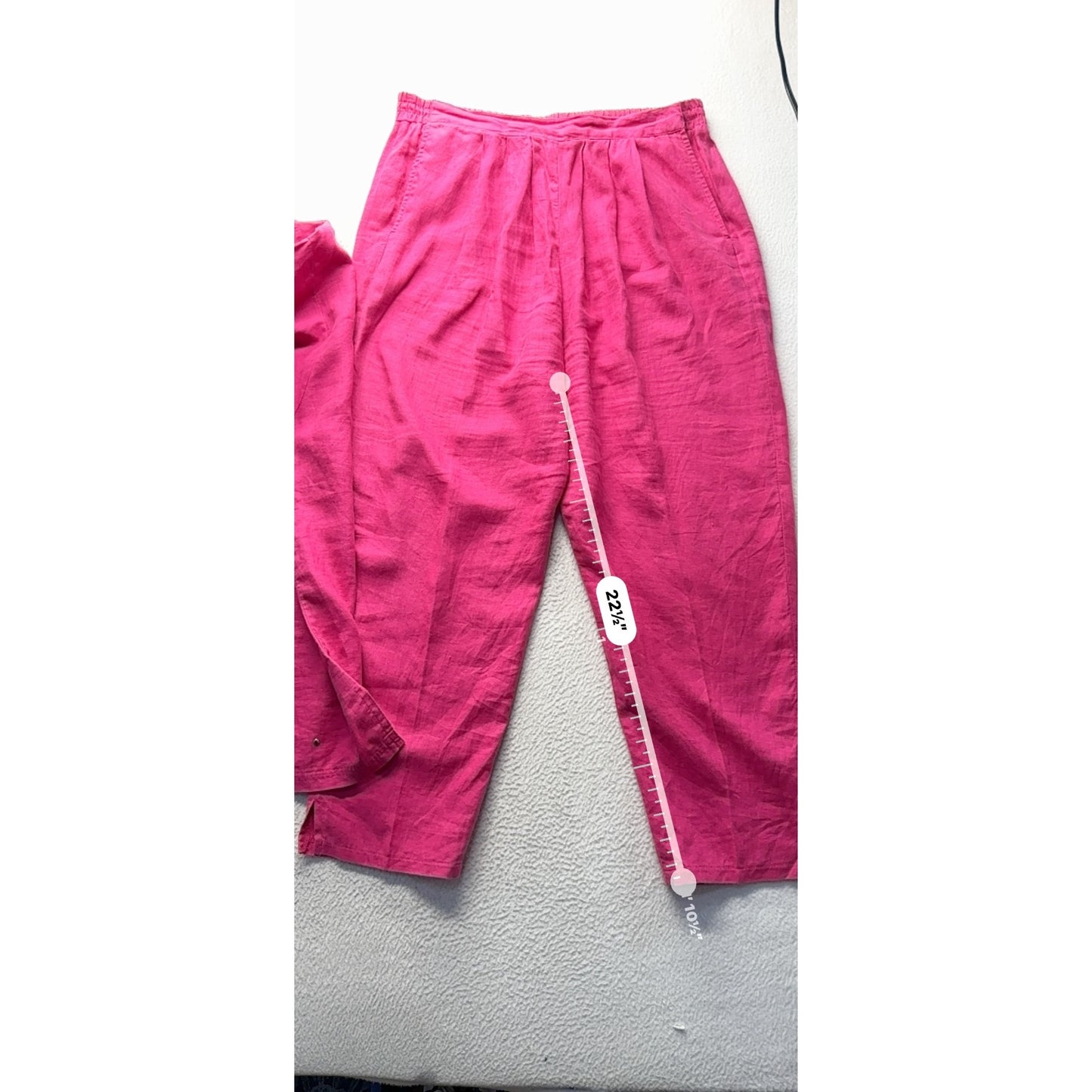 Bright Pink Studded Short Sleeve Lounge Set With Elastic Waist #56B
