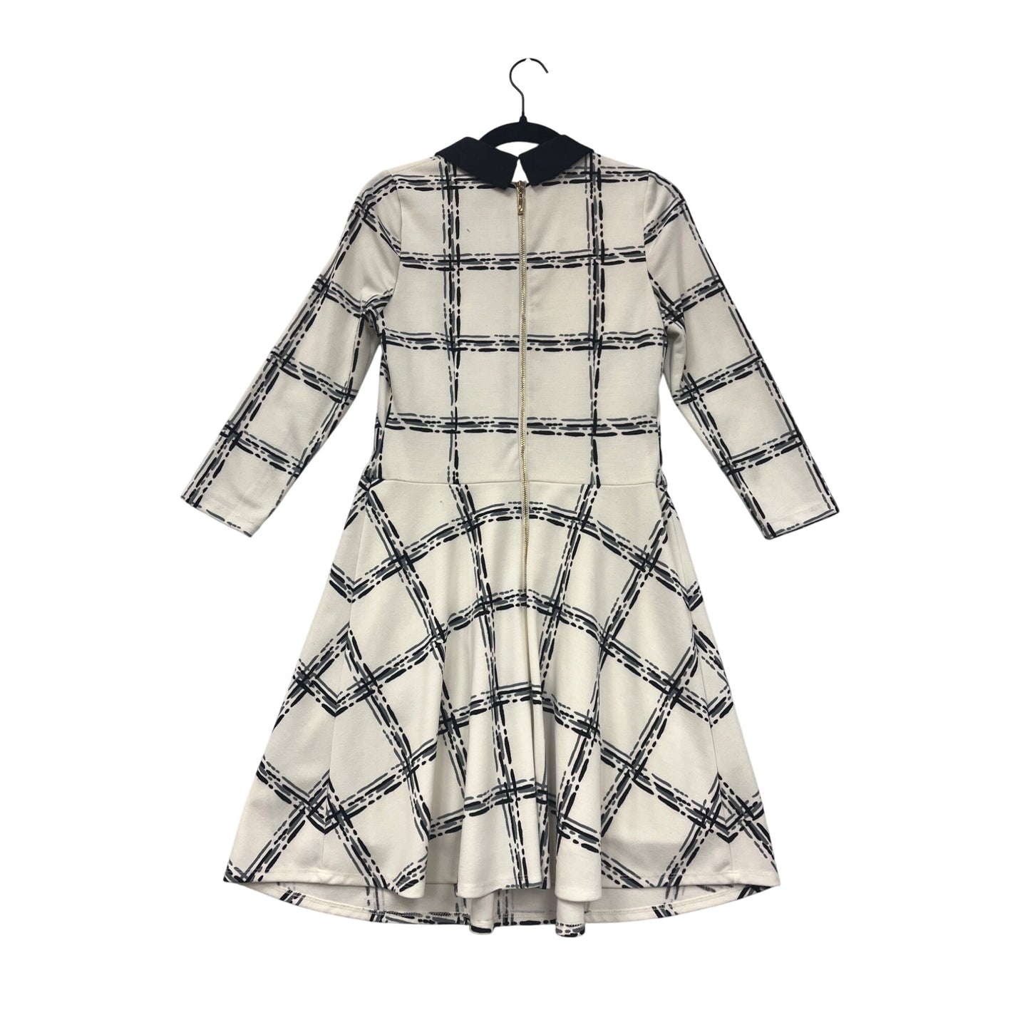Eliza J 2P Black & White Plaid A-Line Dress #8458