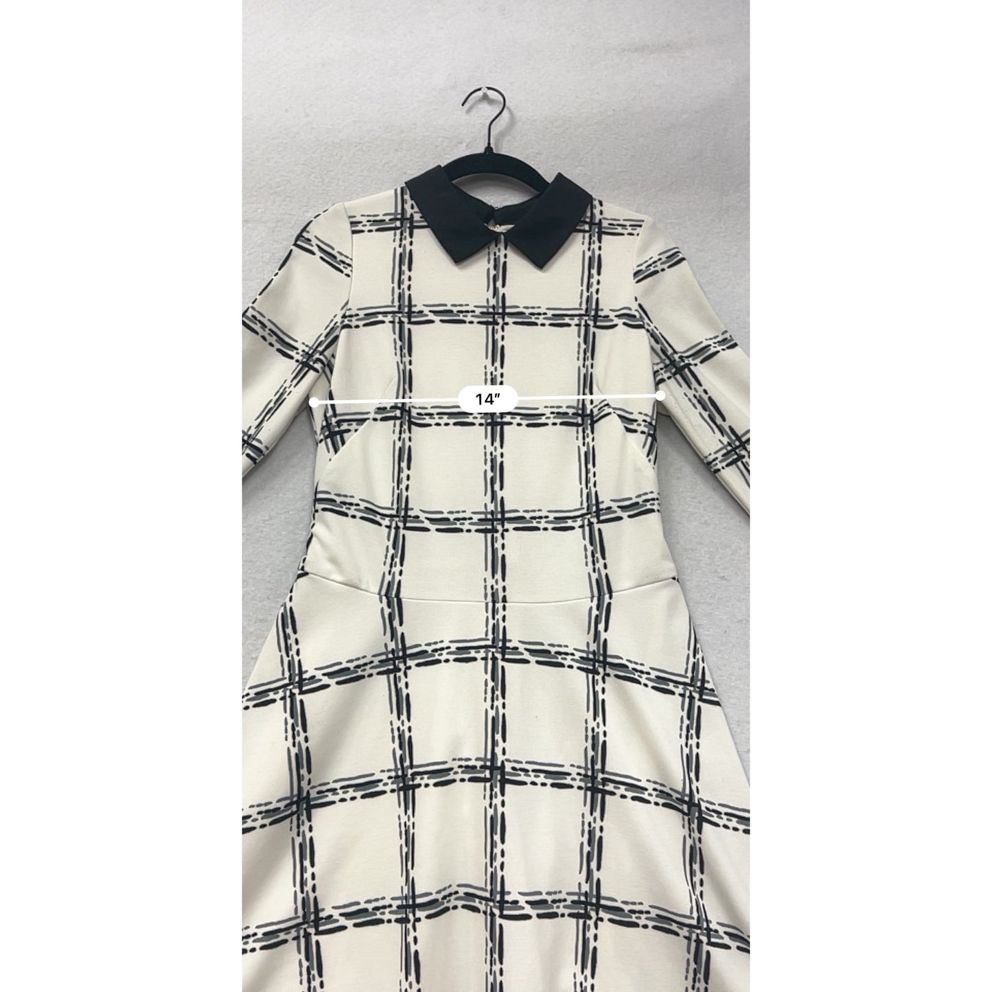 Eliza J 2P Black & White Plaid A-Line Dress #8458