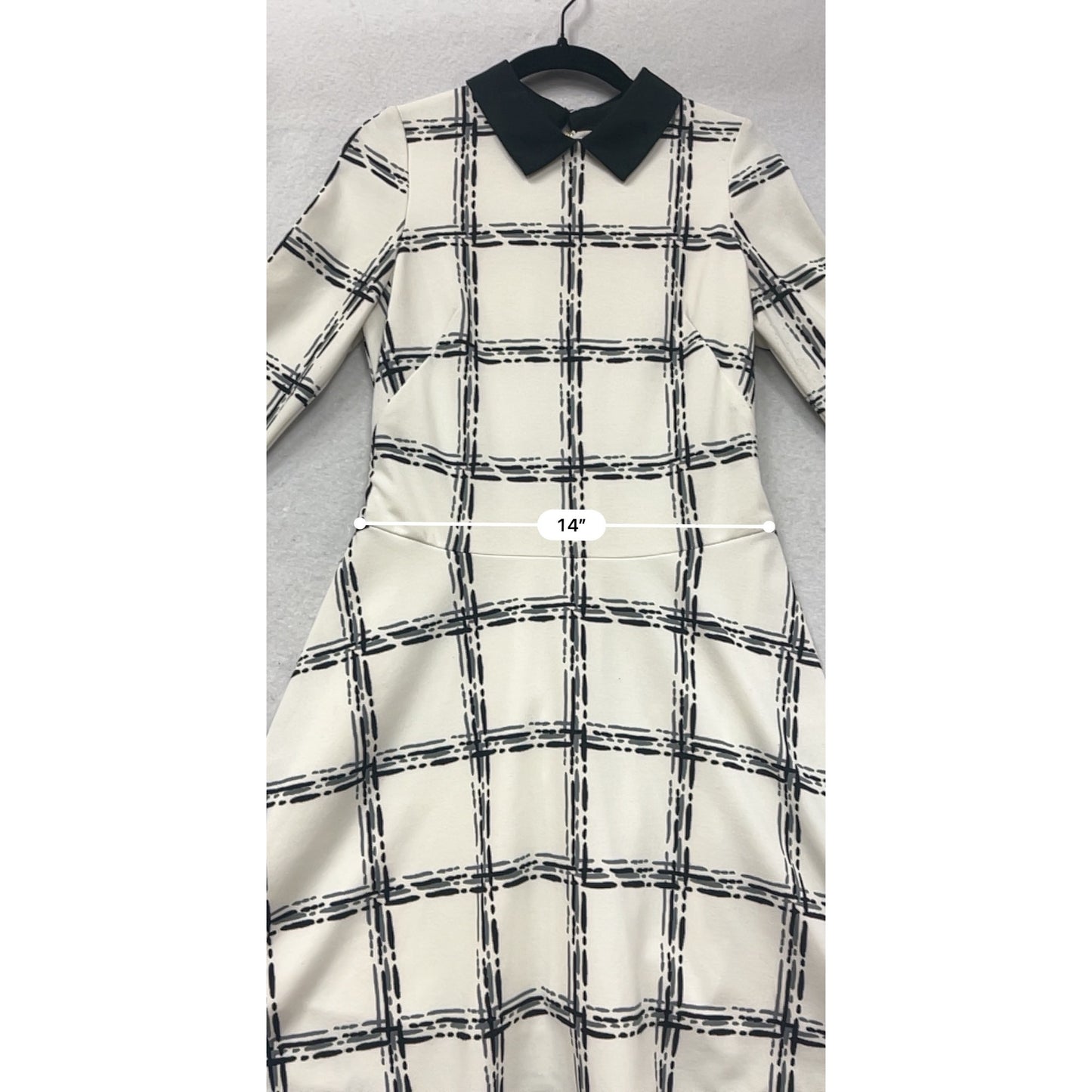 Eliza J 2P Black & White Plaid A-Line Dress #8458