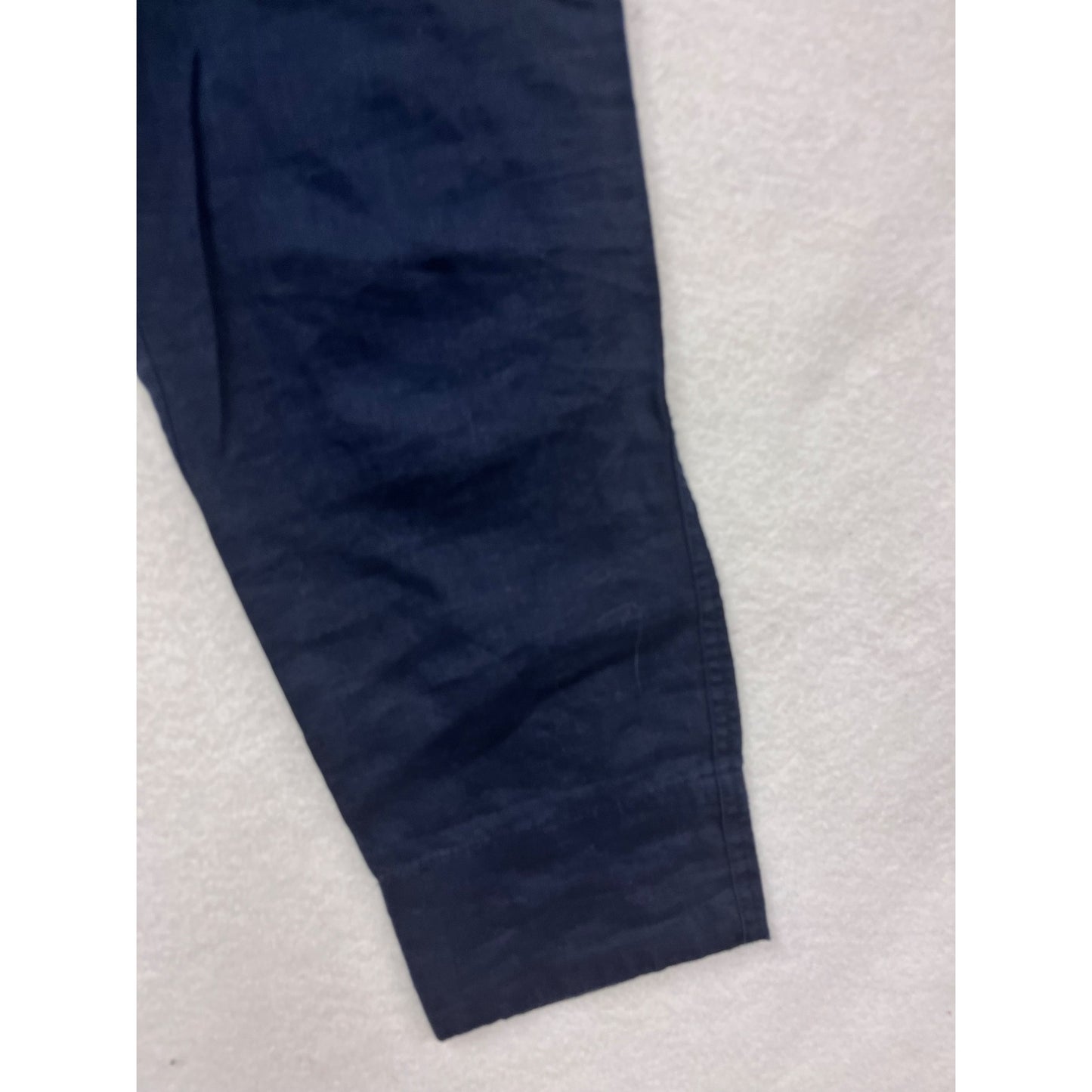 Athleta Navy Blue 100% Linen Drawstring Pants Size 6 #8618