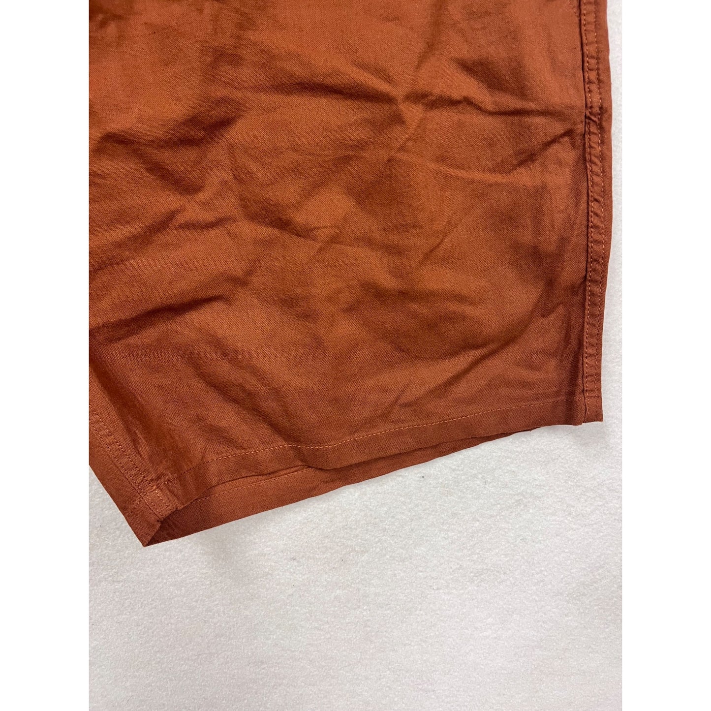 Living Blend Brown Linen Blend Shorts Sz M #716A