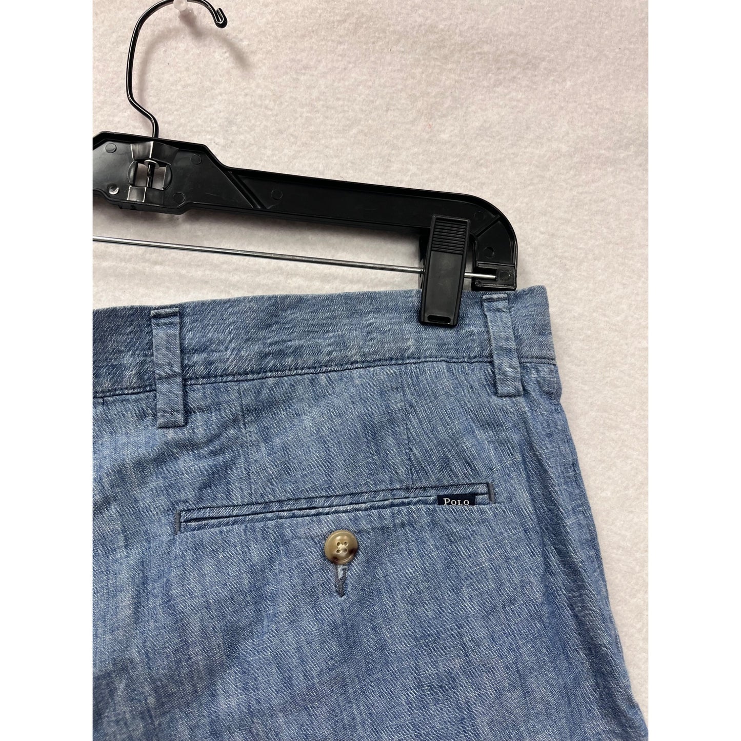 Polo Ralph Lauren Mens Classic Fit Chambray Cotton Shorts Size 31 #6768