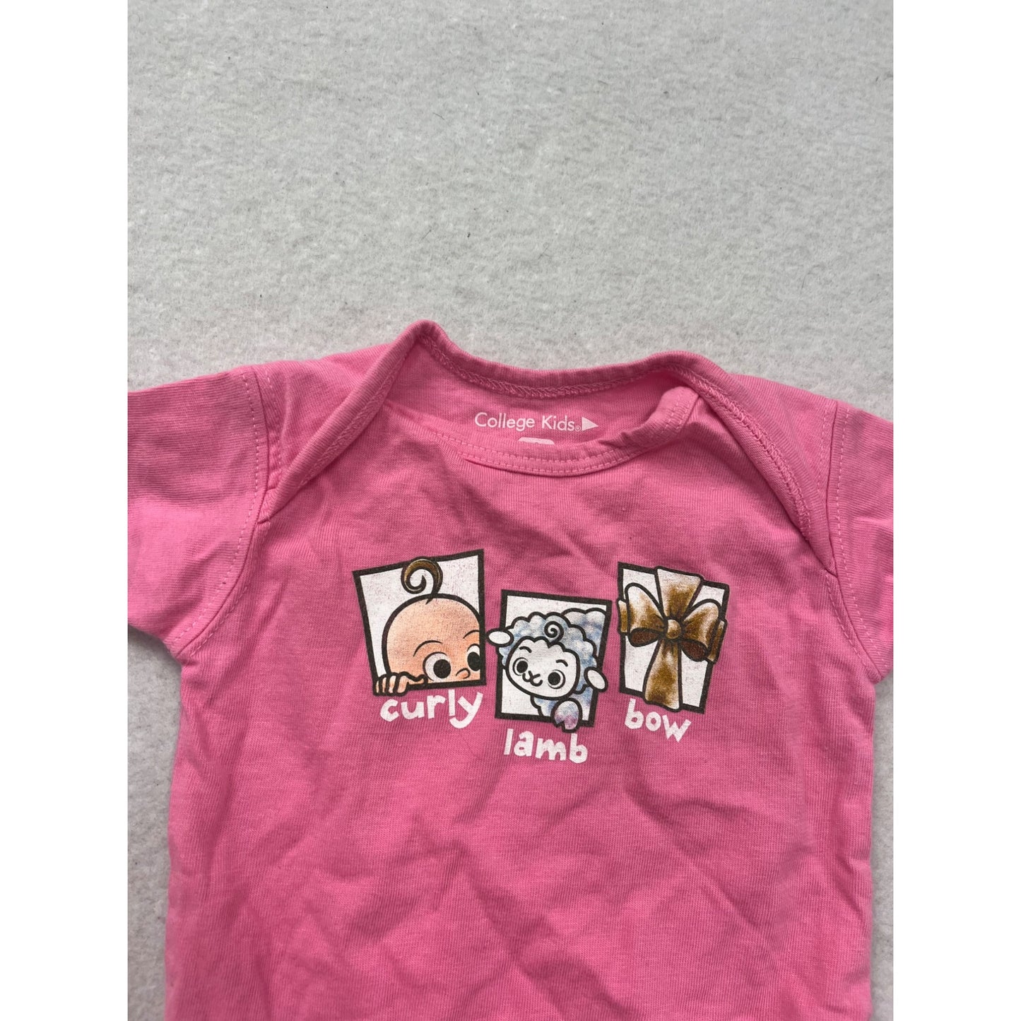 College Kids Pink Baby Romper 0-3M #8861