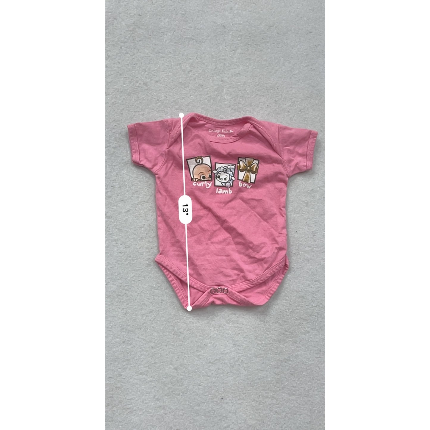 College Kids Pink Baby Romper 0-3M #8861