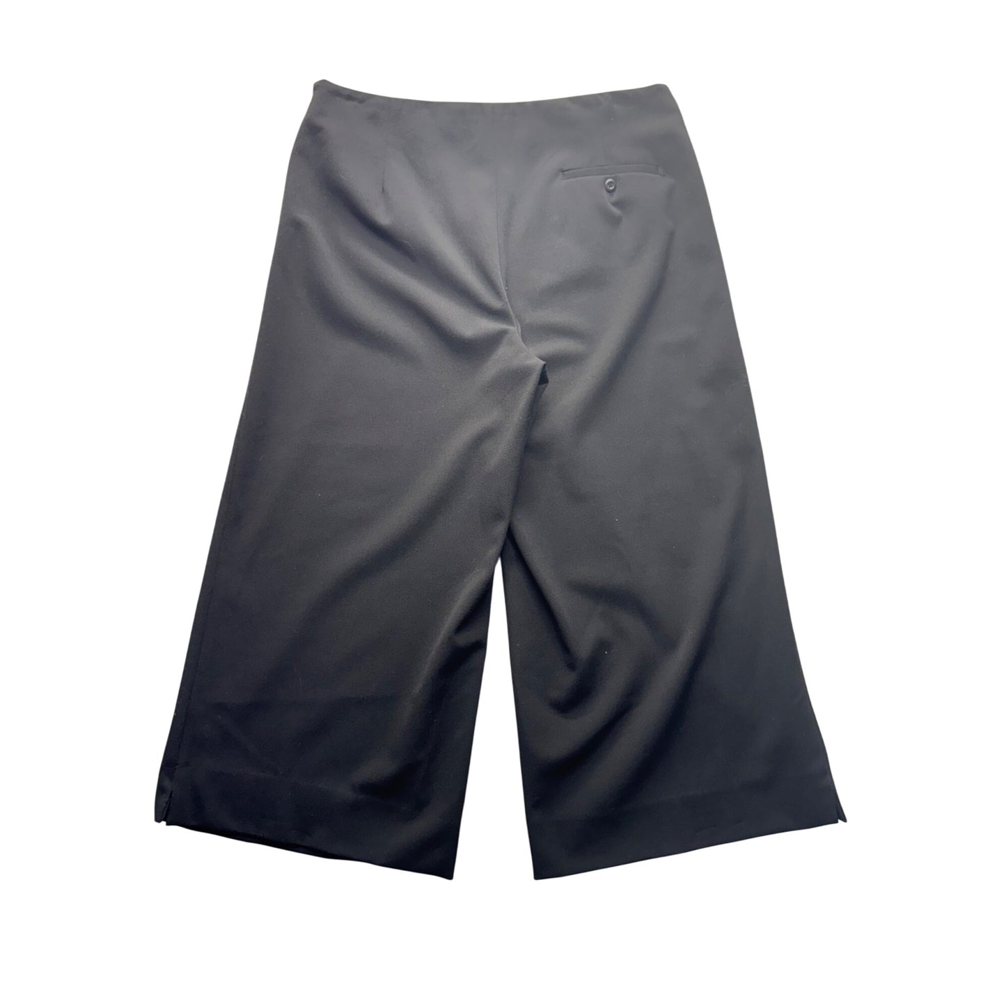 Rafaella Black Wide-Leg Cropped Pants Size 8 Polyester Blend Side Zipper #193B