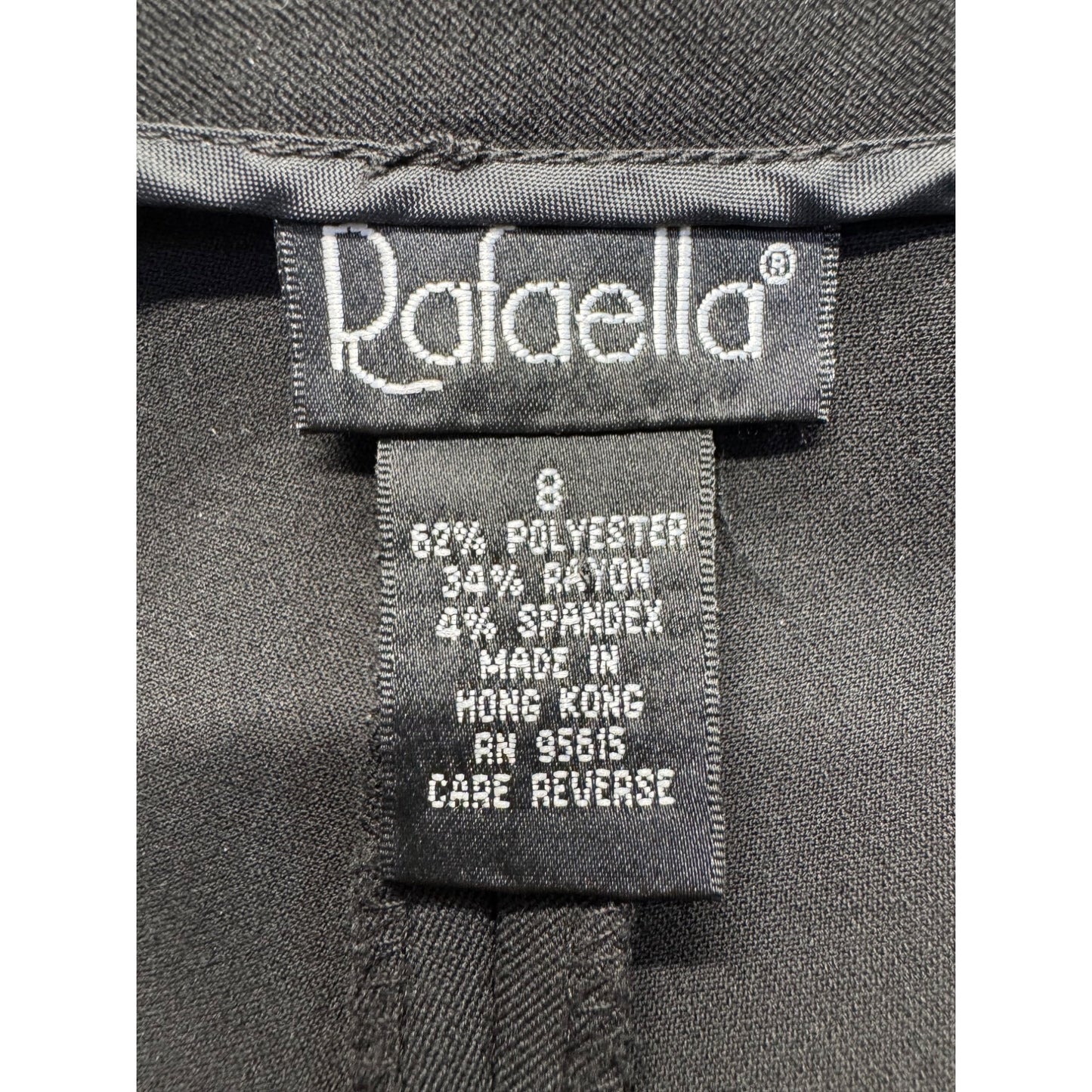 Rafaella Black Wide-Leg Cropped Pants Size 8 Polyester Blend Side Zipper #193B