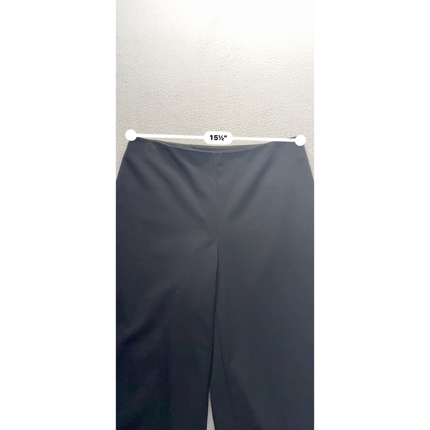 Rafaella Black Wide-Leg Cropped Pants Size 8 Polyester Blend Side Zipper #193B