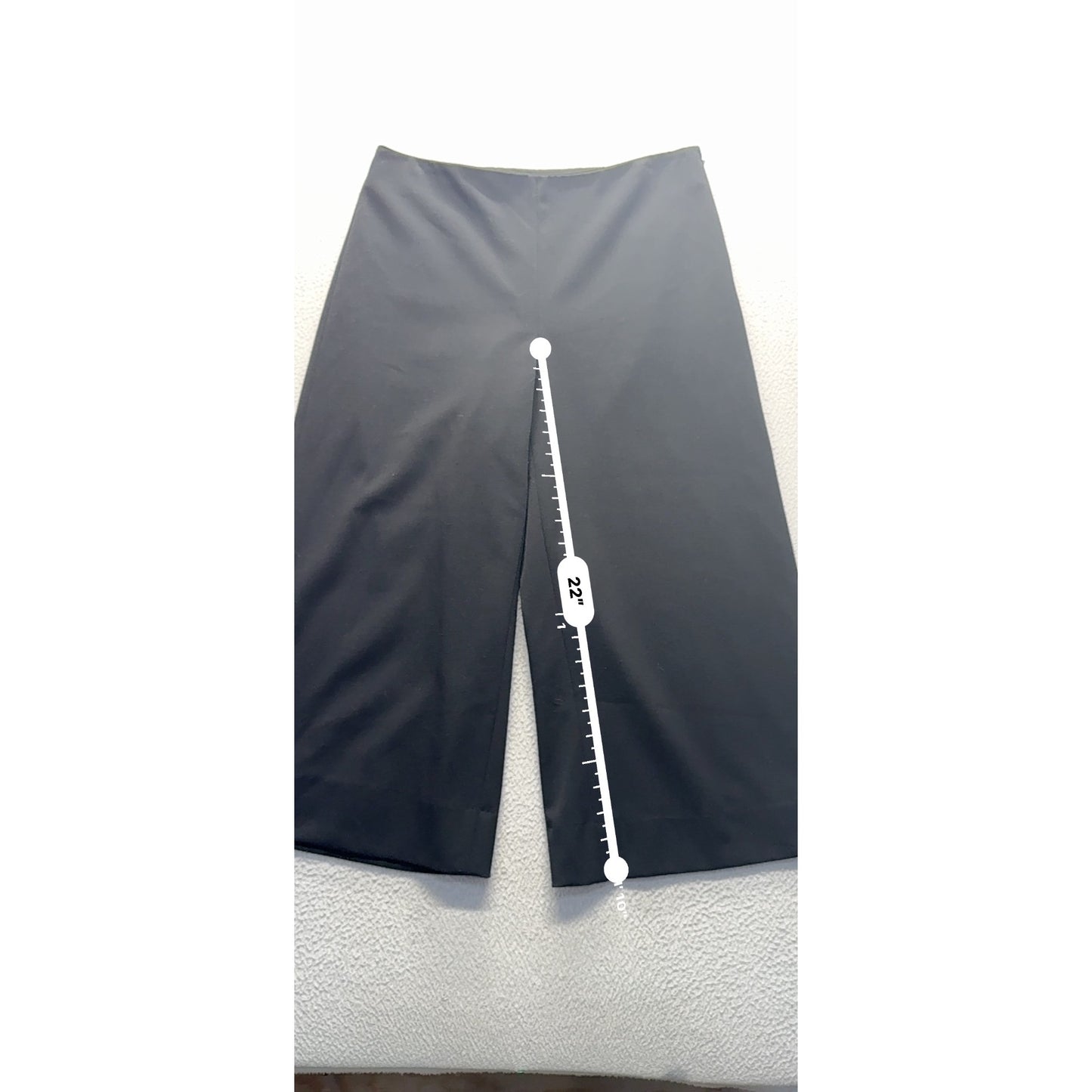 Rafaella Black Wide-Leg Cropped Pants Size 8 Polyester Blend Side Zipper #193B