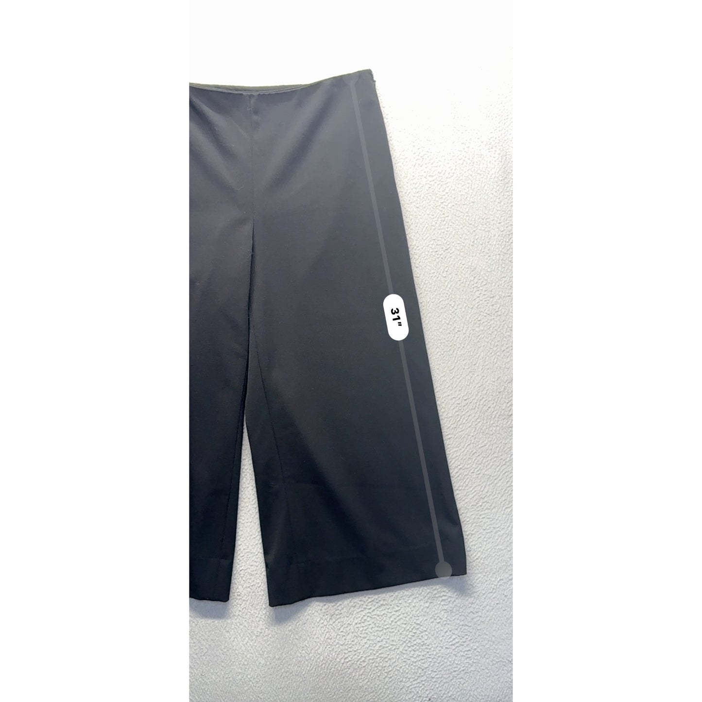 Rafaella Black Wide-Leg Cropped Pants Size 8 Polyester Blend Side Zipper #193B