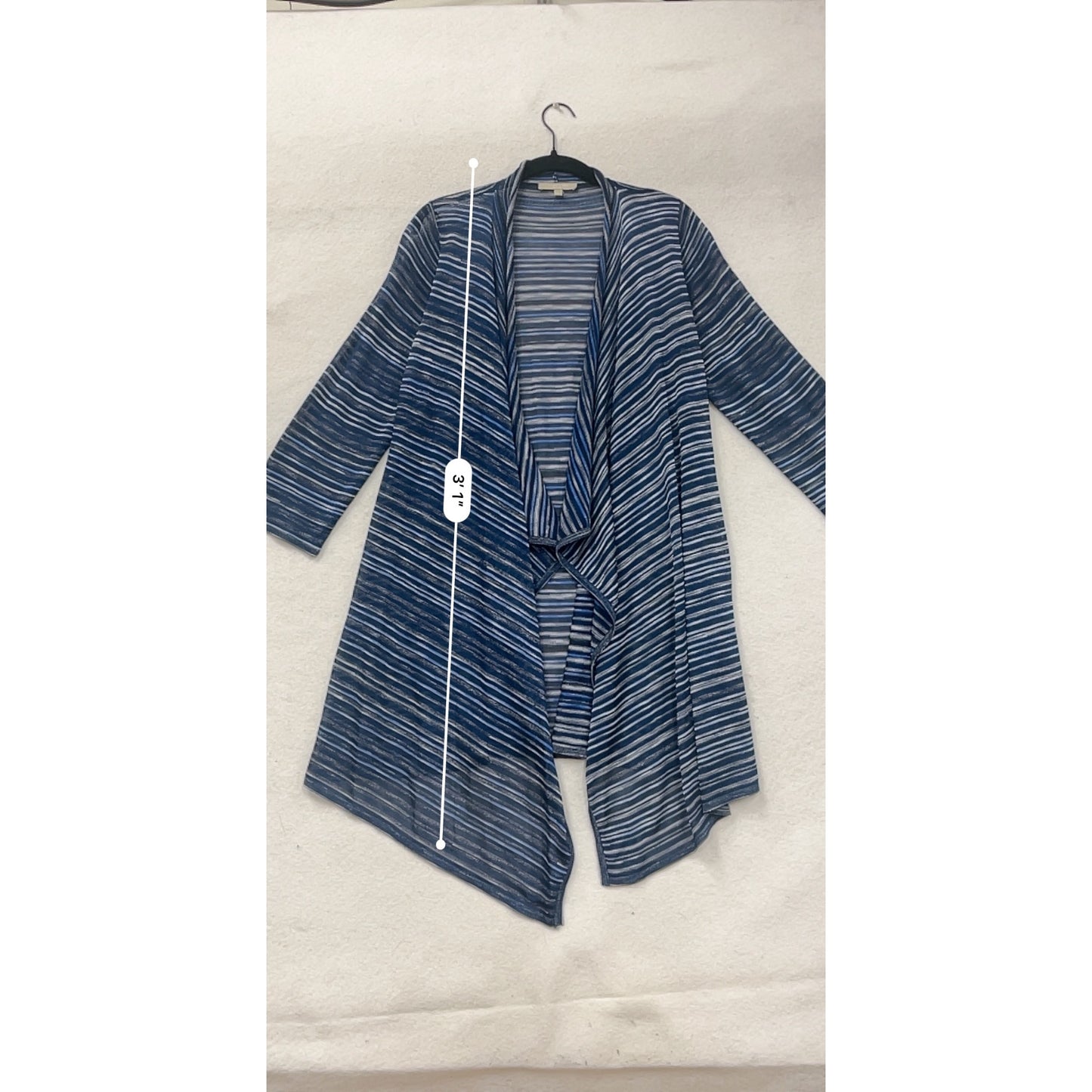 Joan Vass Womens Striped Open Front Cardigan #8451