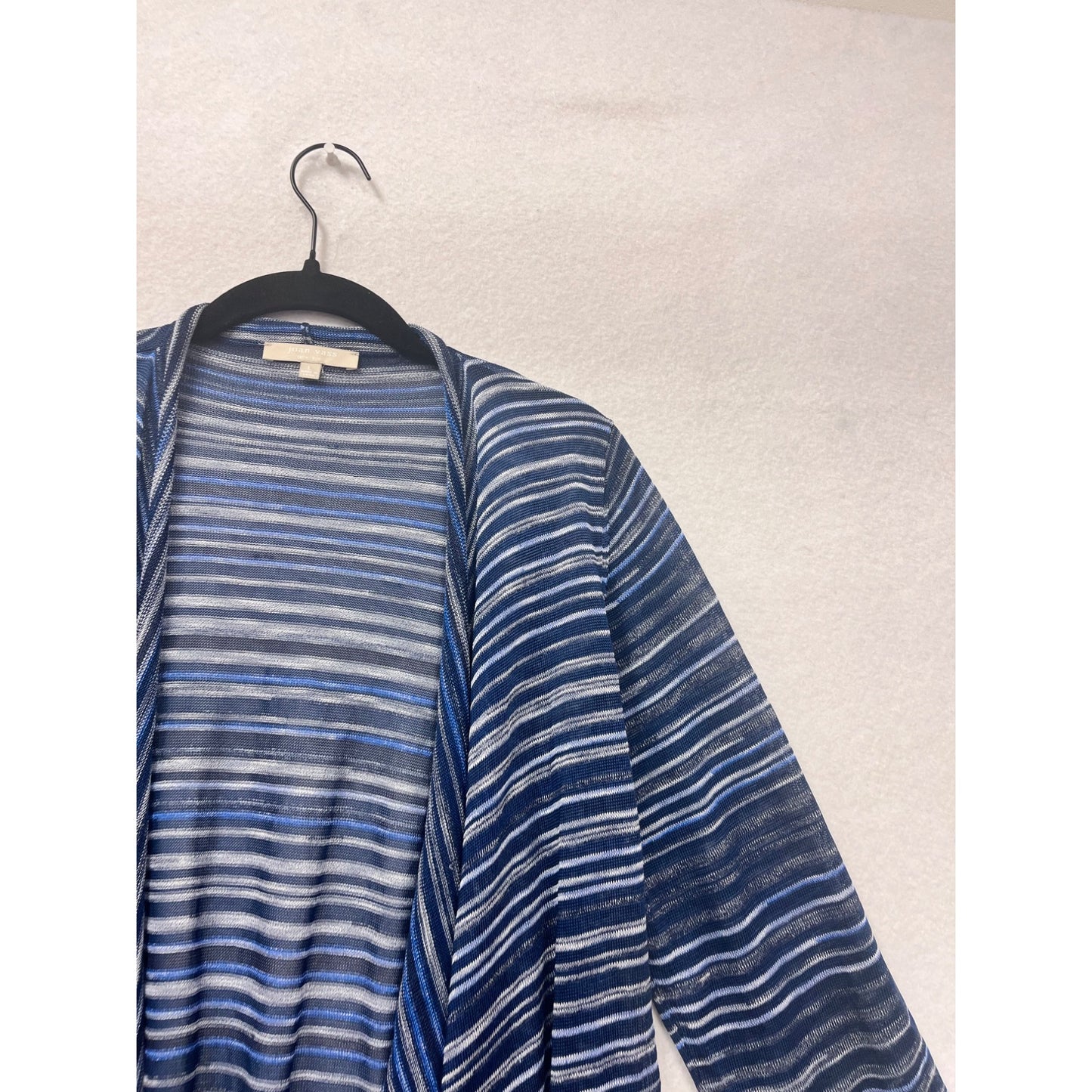 Joan Vass Womens Striped Open Front Cardigan #8451