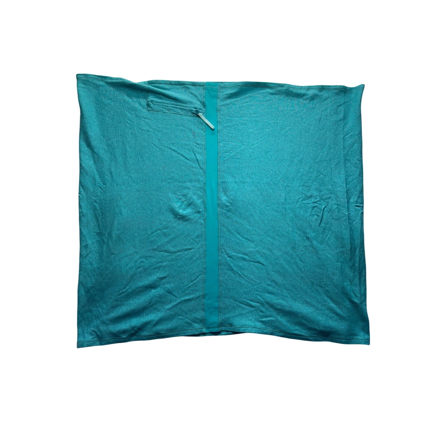 Lululemon Teal Cotton Blend Throw Blanket With Zippered Pocket  #9501