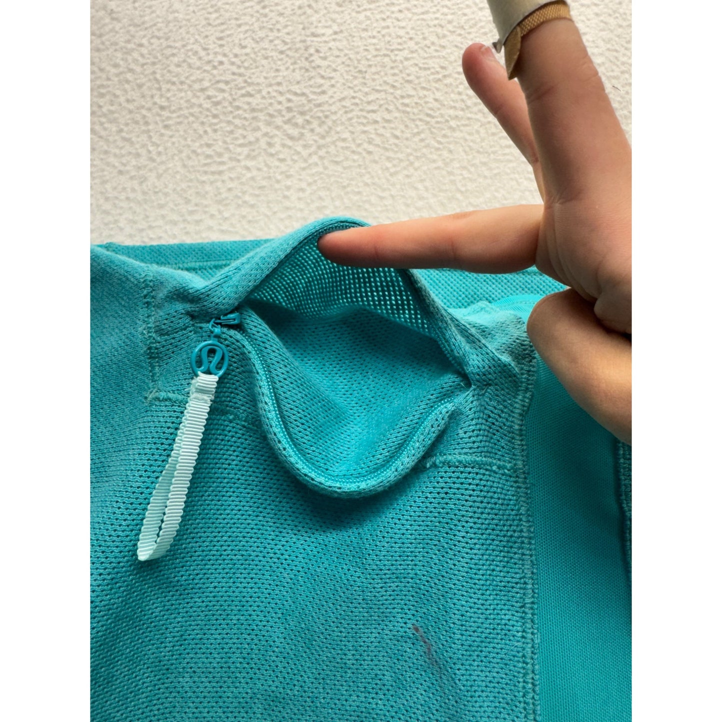 Lululemon Teal Cotton Blend Throw Blanket With Zippered Pocket  #9501