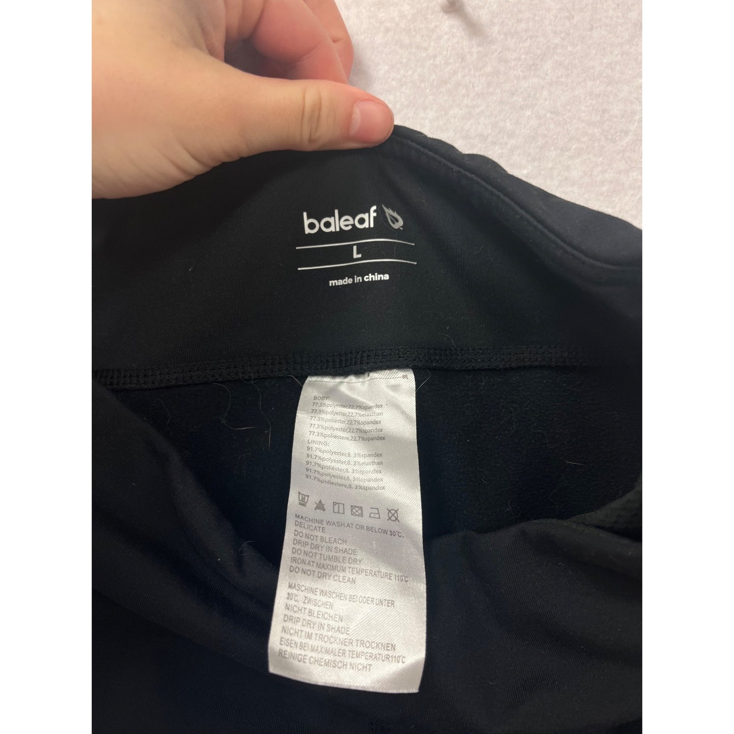 Baleaf Black High-Waisted Leggings With Pockets L #8634