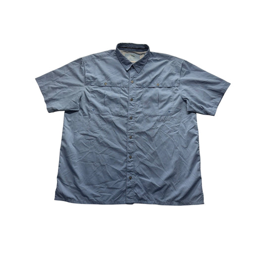 World Wide Sportsman Mens 2XL Short Sleeve Fishing Shirt Blue Plaid #7957