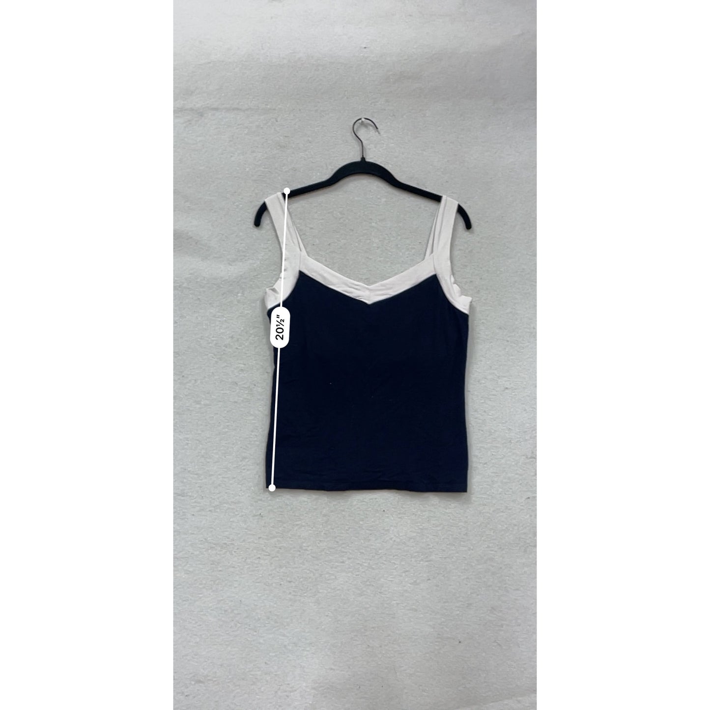 Lauren Ralph Lauren Navy & White Sleeveless V-Neck Top M #360A