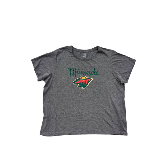 Minnesota Wild NHL Womens Gray Short-Sleeve T-Shirt 2XL #8266