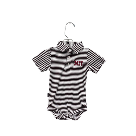 MIT Baby Bodysuit Striped Polo Style 3-6M Short Sleeve 100% Polyester #6668