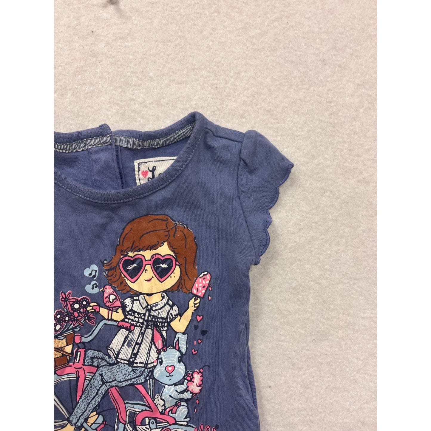 Levi’s Baby Blue Bodysuit 6/9M With Ruffled Sleeves #8603