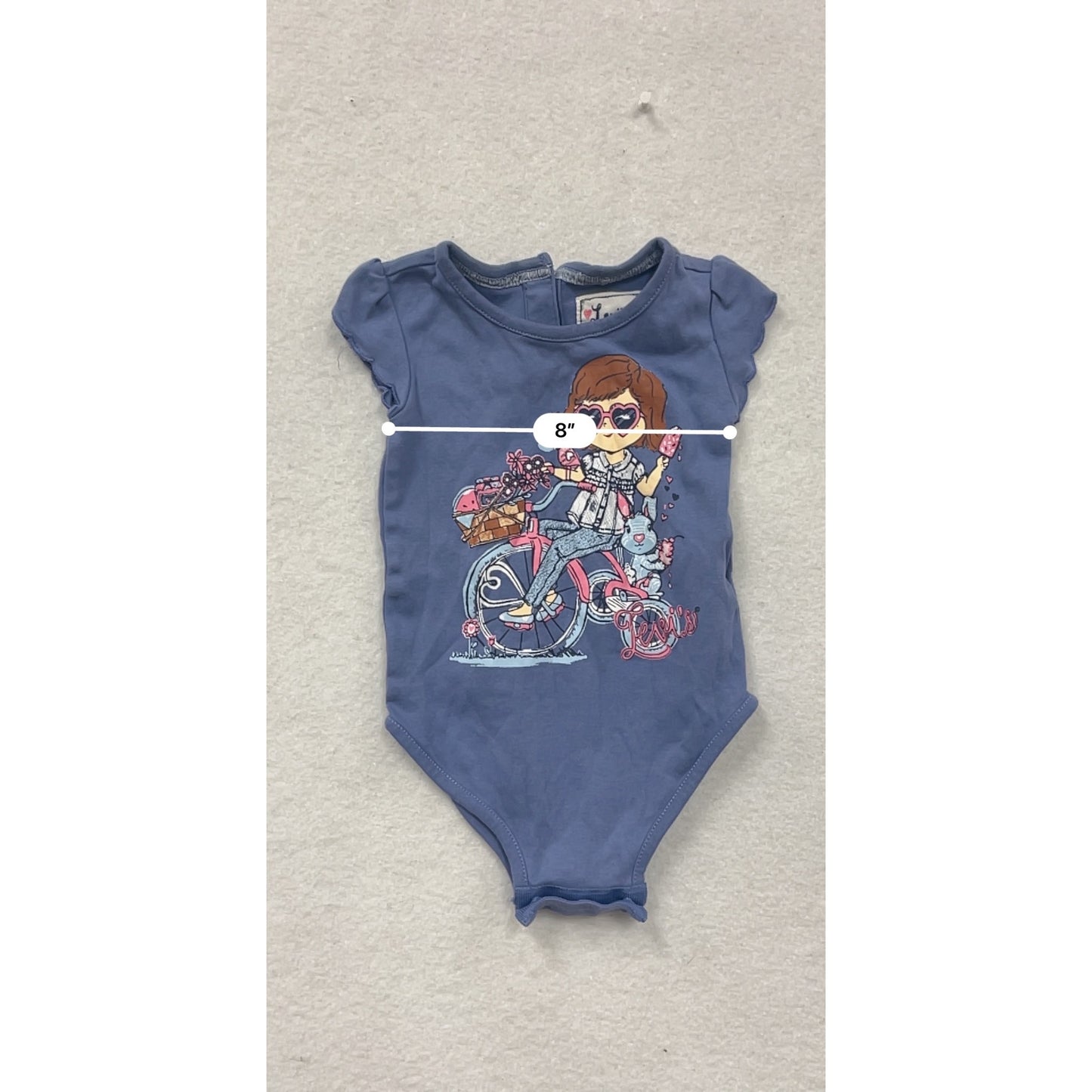 Levi’s Baby Blue Bodysuit 6/9M With Ruffled Sleeves #8603