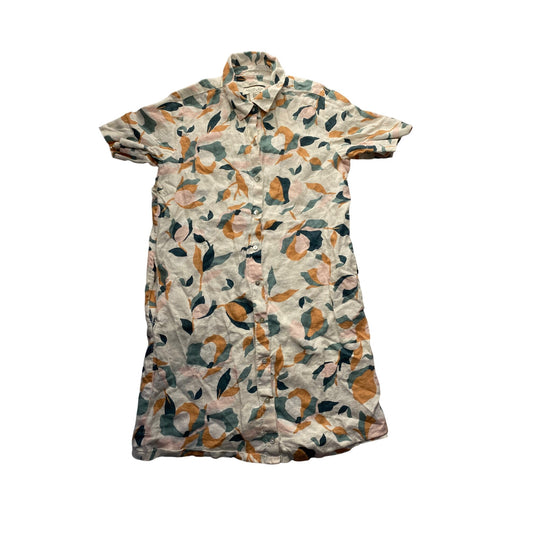 Rachel Zoe Womens Linen Floral Button-Down Shirt Dress #7349