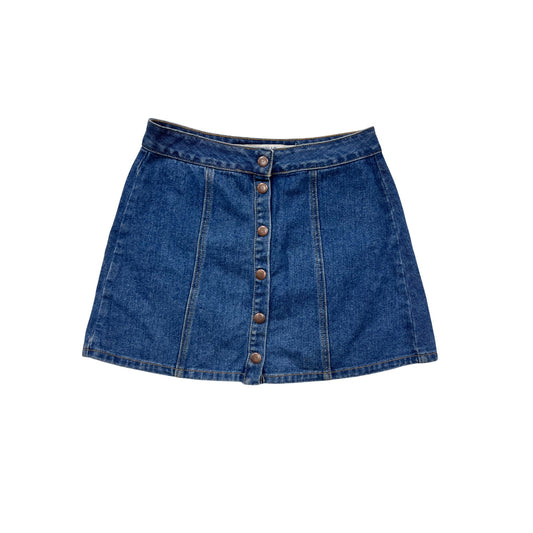 Brandy Melville Blue Denim Button-Front Skirt Size 28 #8574