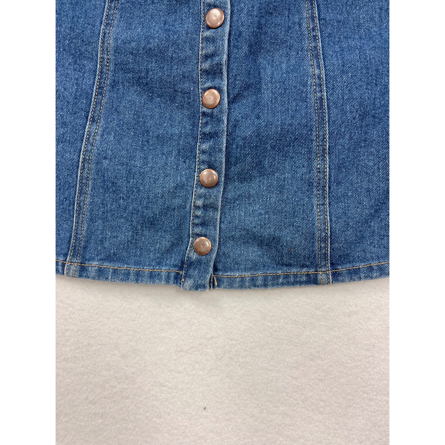 Brandy Melville Blue Denim Button-Front Skirt Size 28 #8574