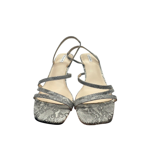 Tahari Snake Print Strappy Heeled Sandals Open Toe Slip-On Shoes Size 7.5 #9799