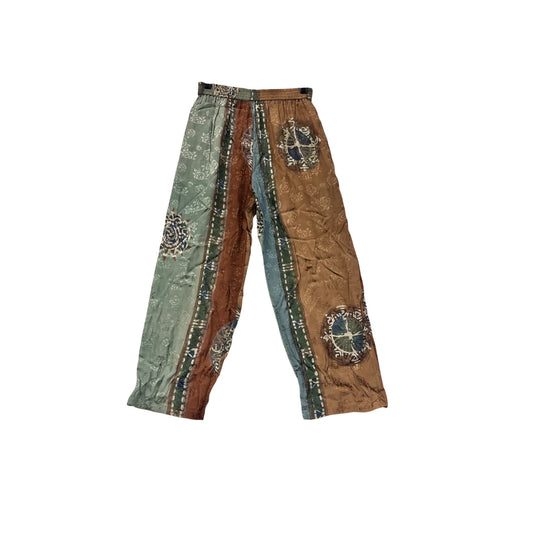 Boho Globe Trotter Medium Patchwork Wide-Leg Pants #8510