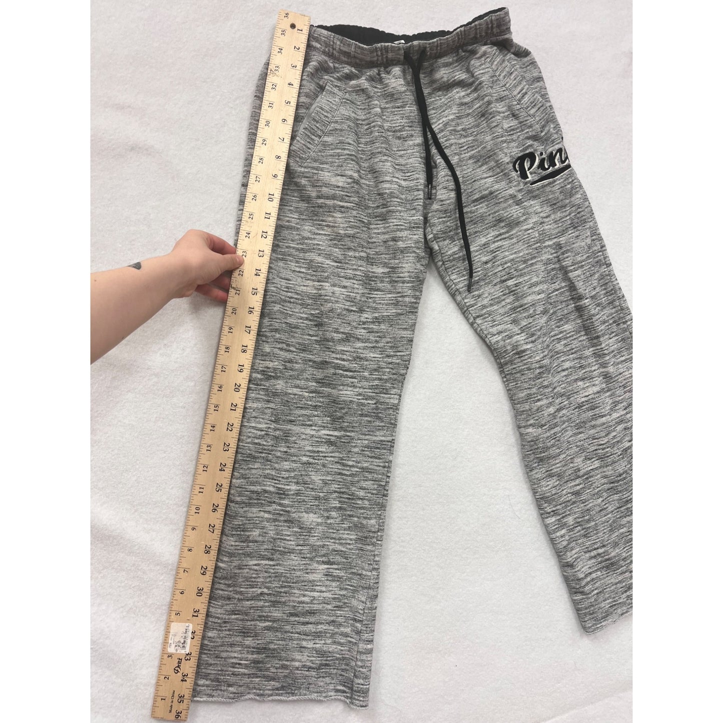 Victorias Secret Pink Womens XS Gray Drawstring Sweatpants With Pockets #6556