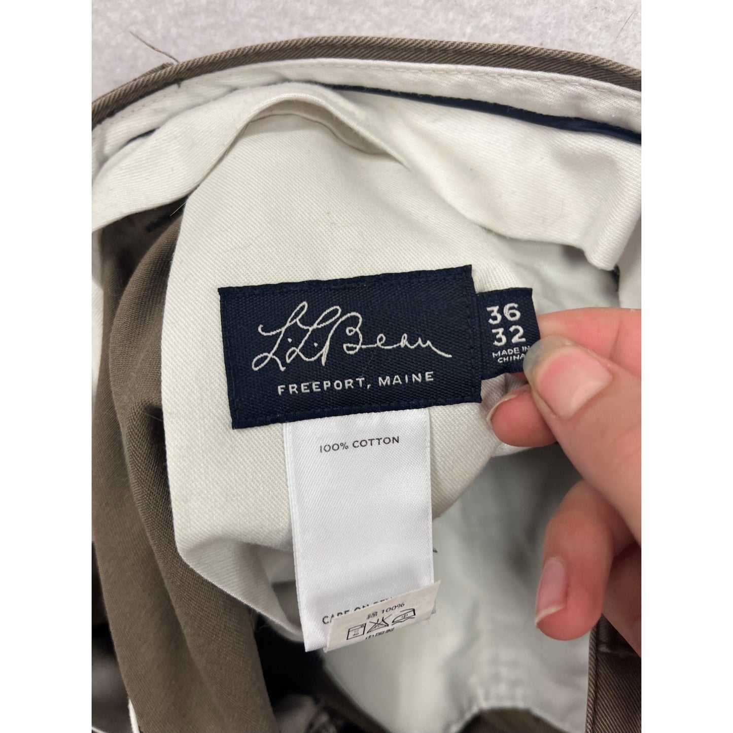 L.L. Bean Khaki Chino Pants 36x32 #775A
