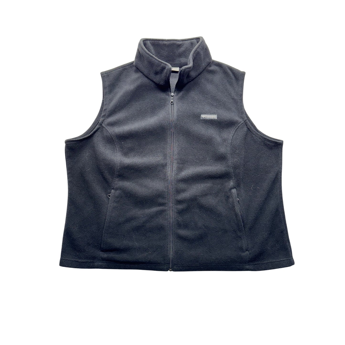 Columbia Black Fleece Vest 3X Full-Zip Sleeveless Jacket With Pockets 9431