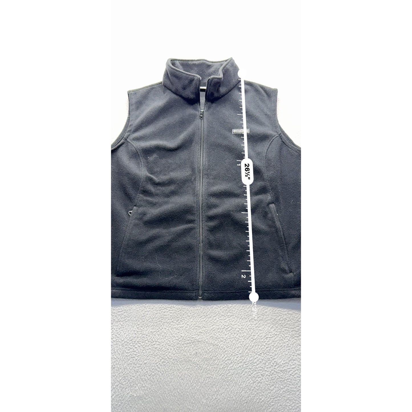 Columbia Black Fleece Vest 3X Full-Zip Sleeveless Jacket With Pockets 9431
