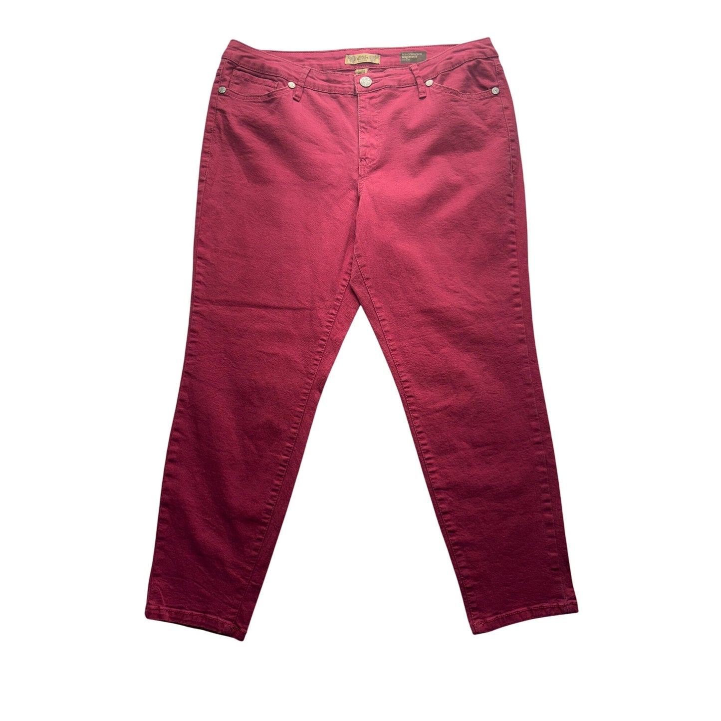 Nine West Vintage America Matchstick Skinny Pants Red Size 14 32" Inseam #9253